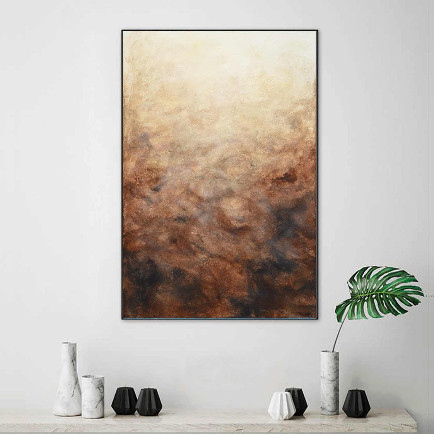 textured painting original vertical 24x36