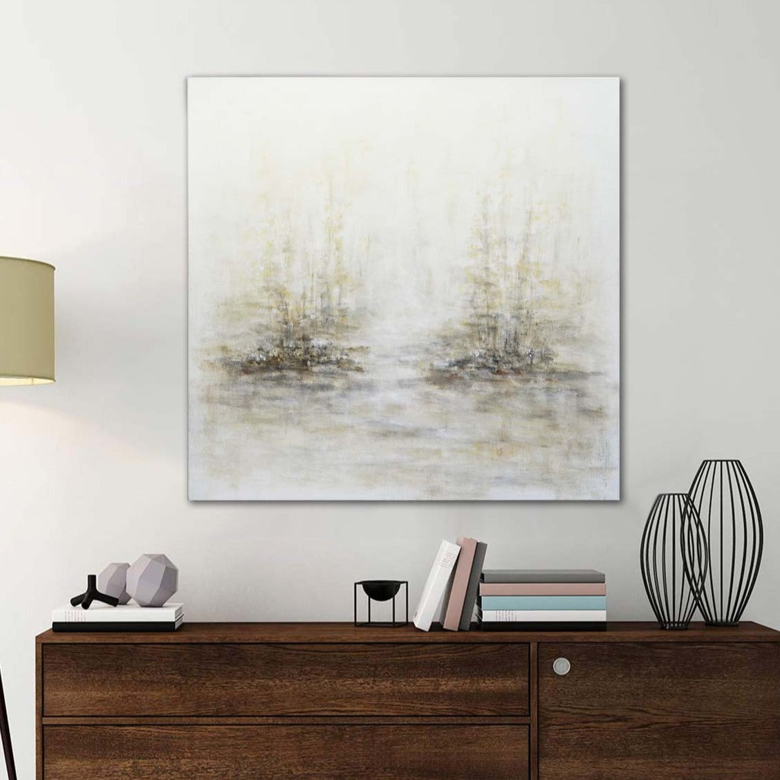 Bright Soft Tones Painting Nature Artwork On Canvas Square Home Decor