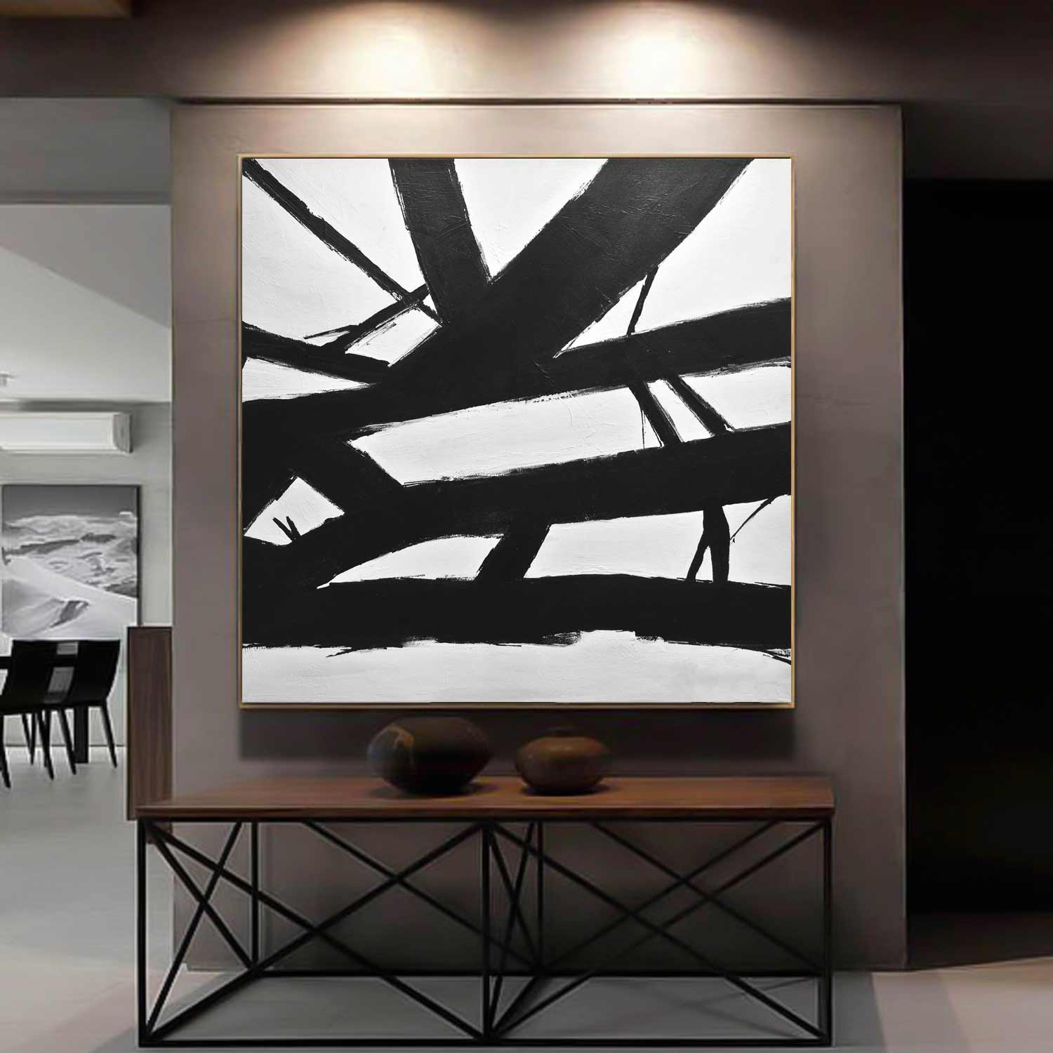 48x48 franz kline black white art