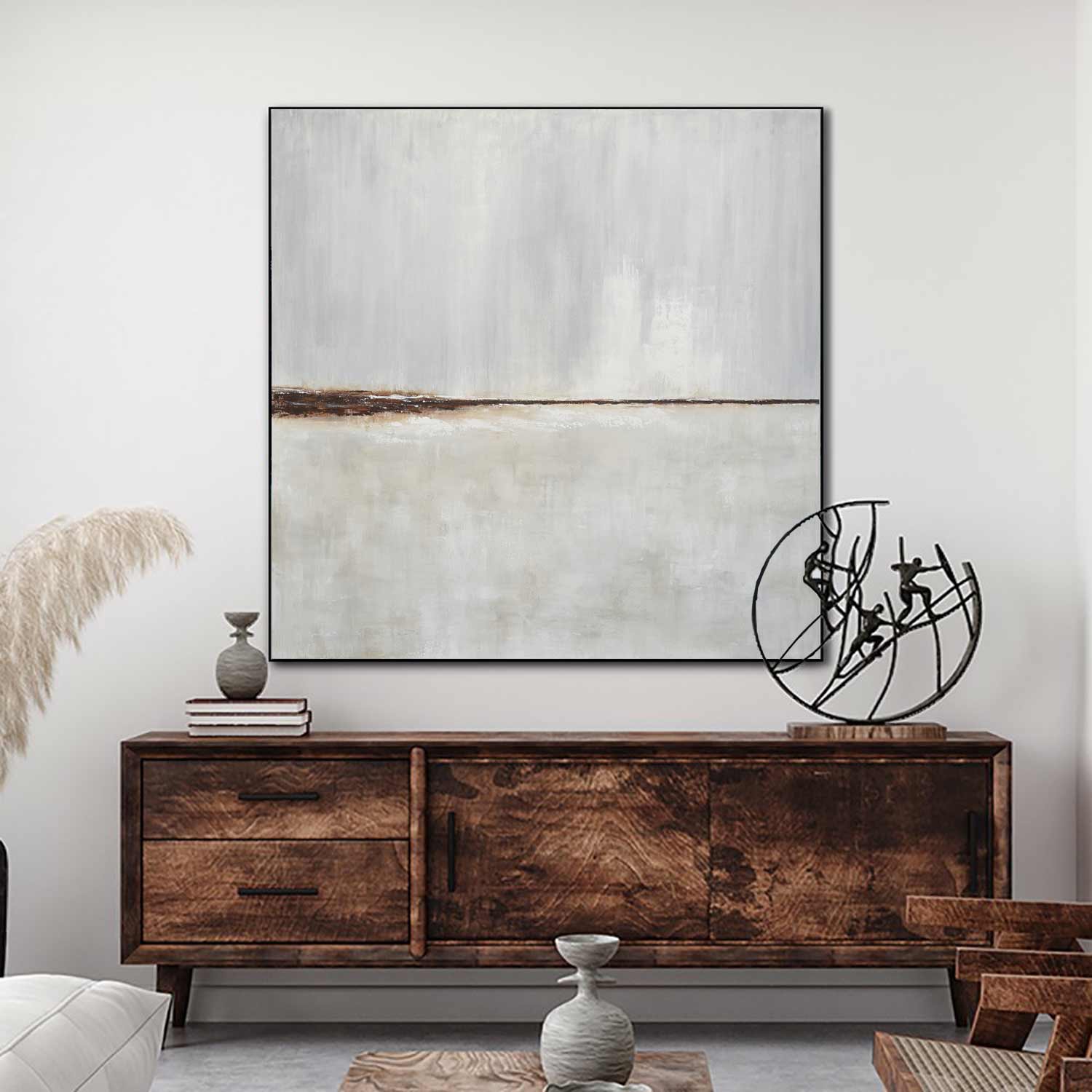 48x48 painting beach horizon light