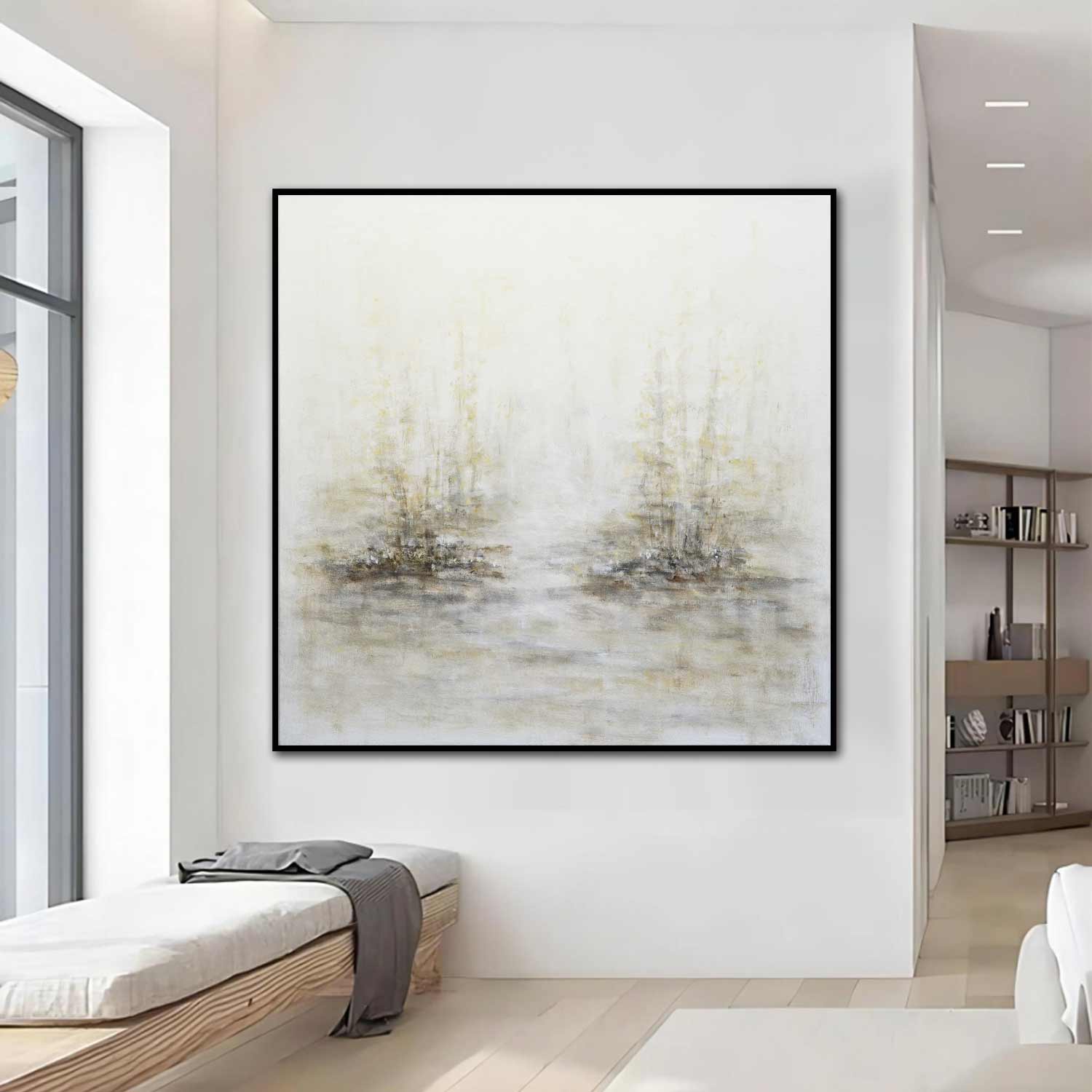 48x48 Bright Soft Tones Painting Nature Artwork On Canvas Square Home Decor