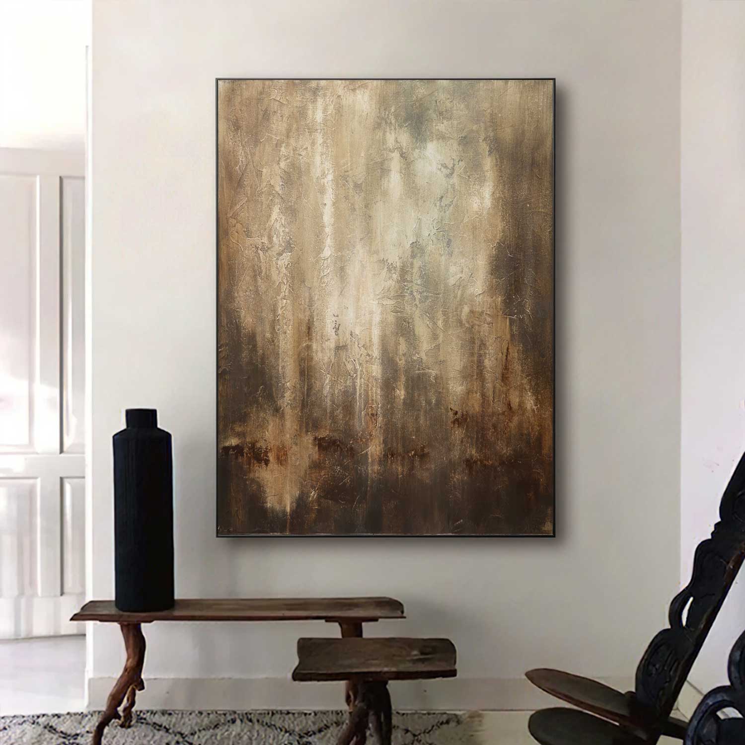 Abstract Brown Wabi Sabi Painting Earth Tones Painting Beige
