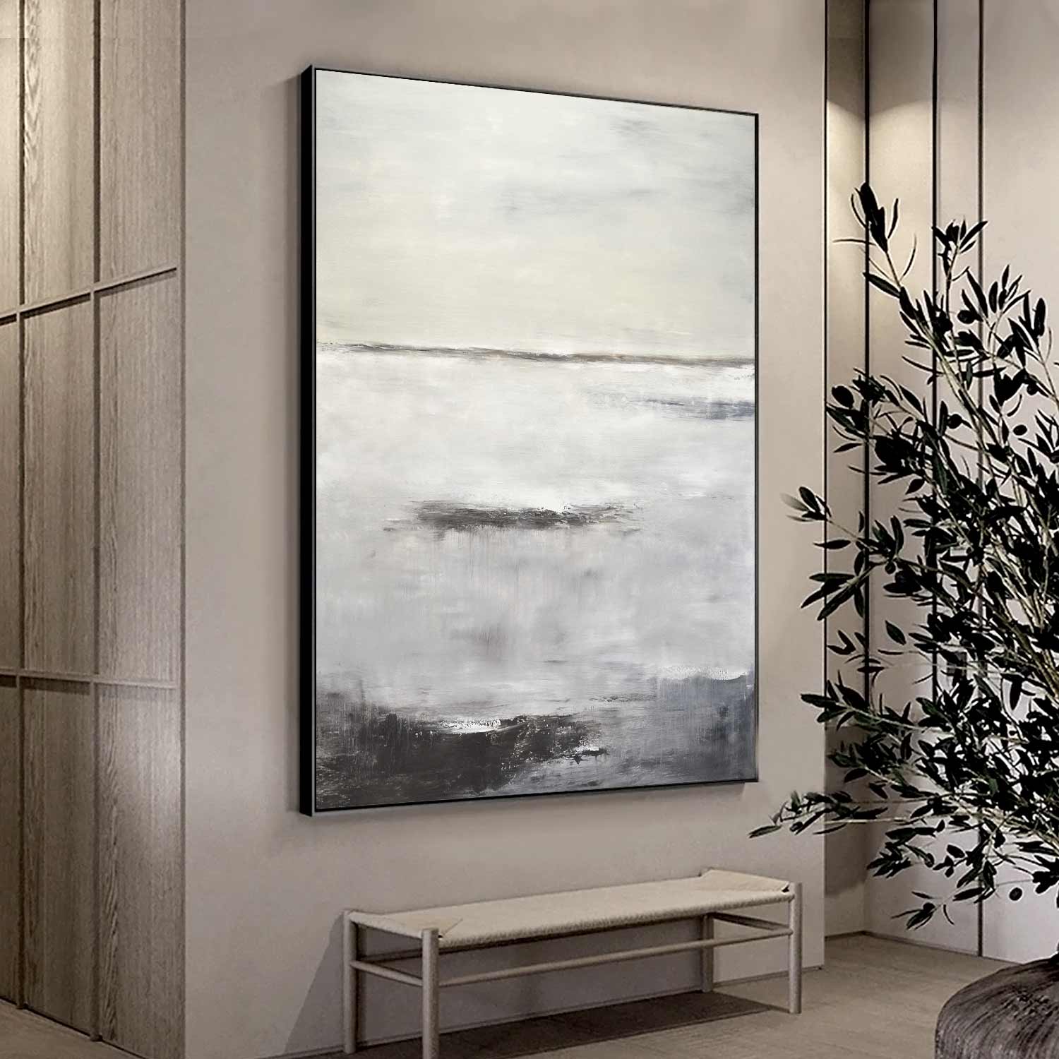 Art For Luxury Home Muted Colors Beautiful Abstract Layered Painting