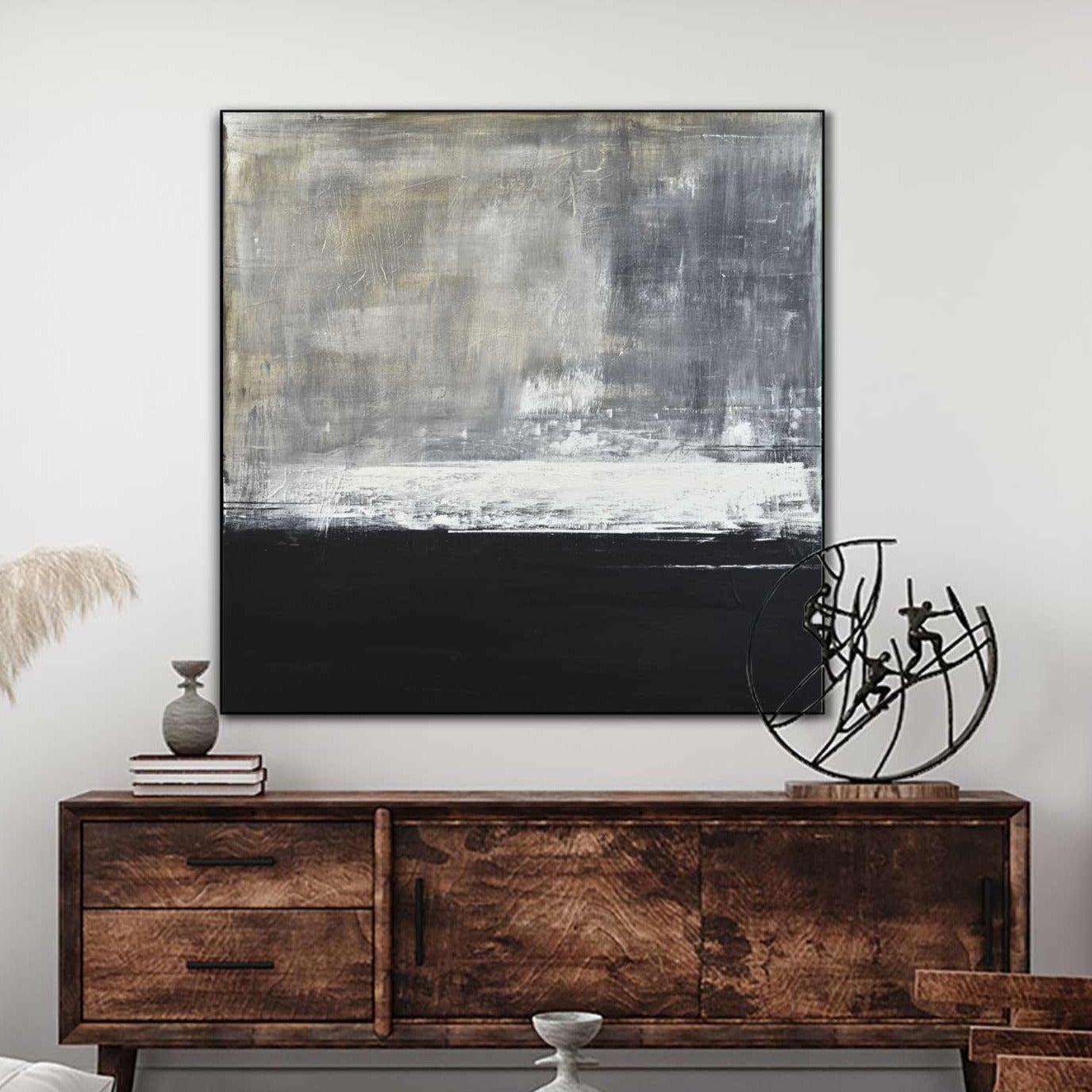 Contemporary Wall Decor Black Modern Interior Abstract Art