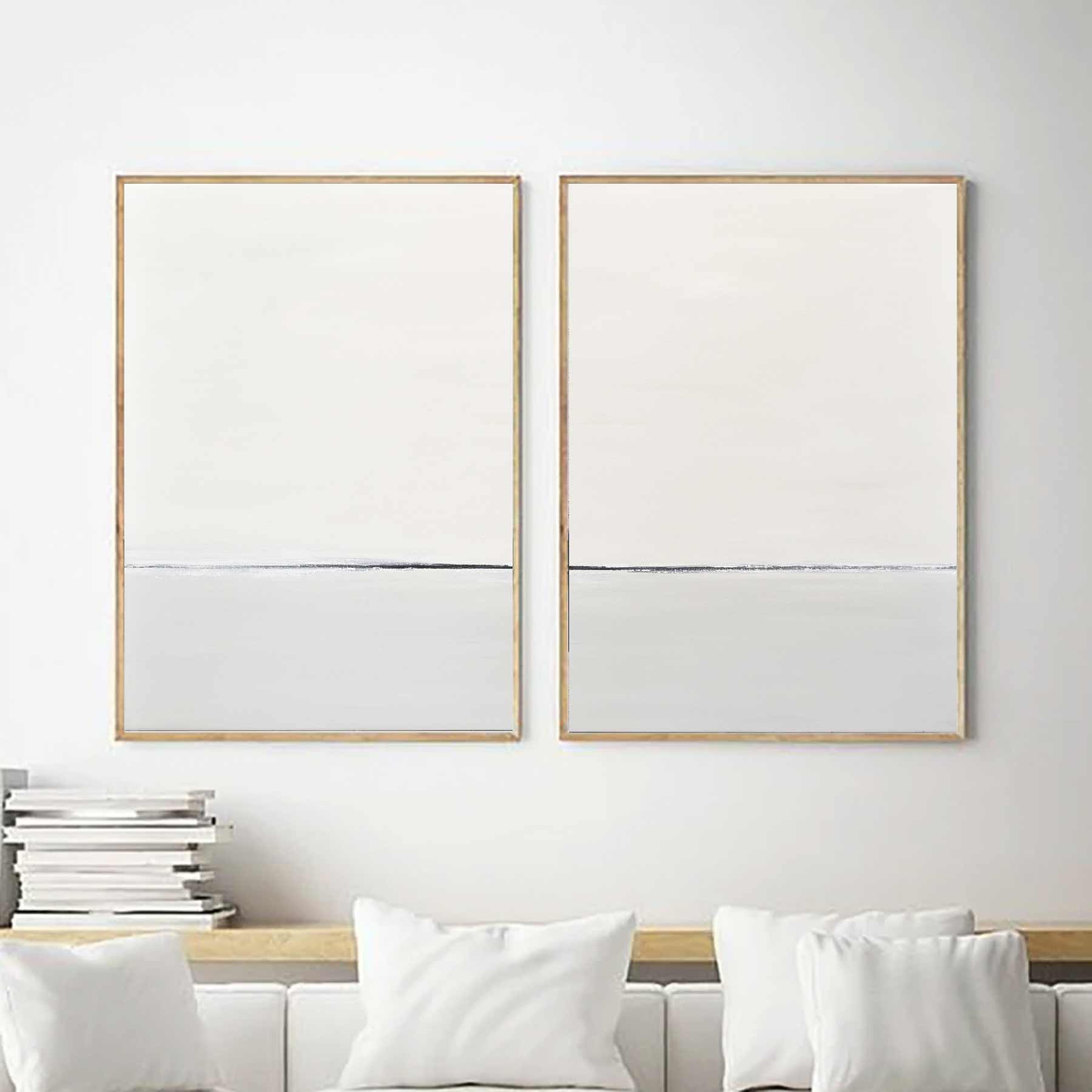 Double Piece Minimal Paintings Two Piece Art For Large Walls