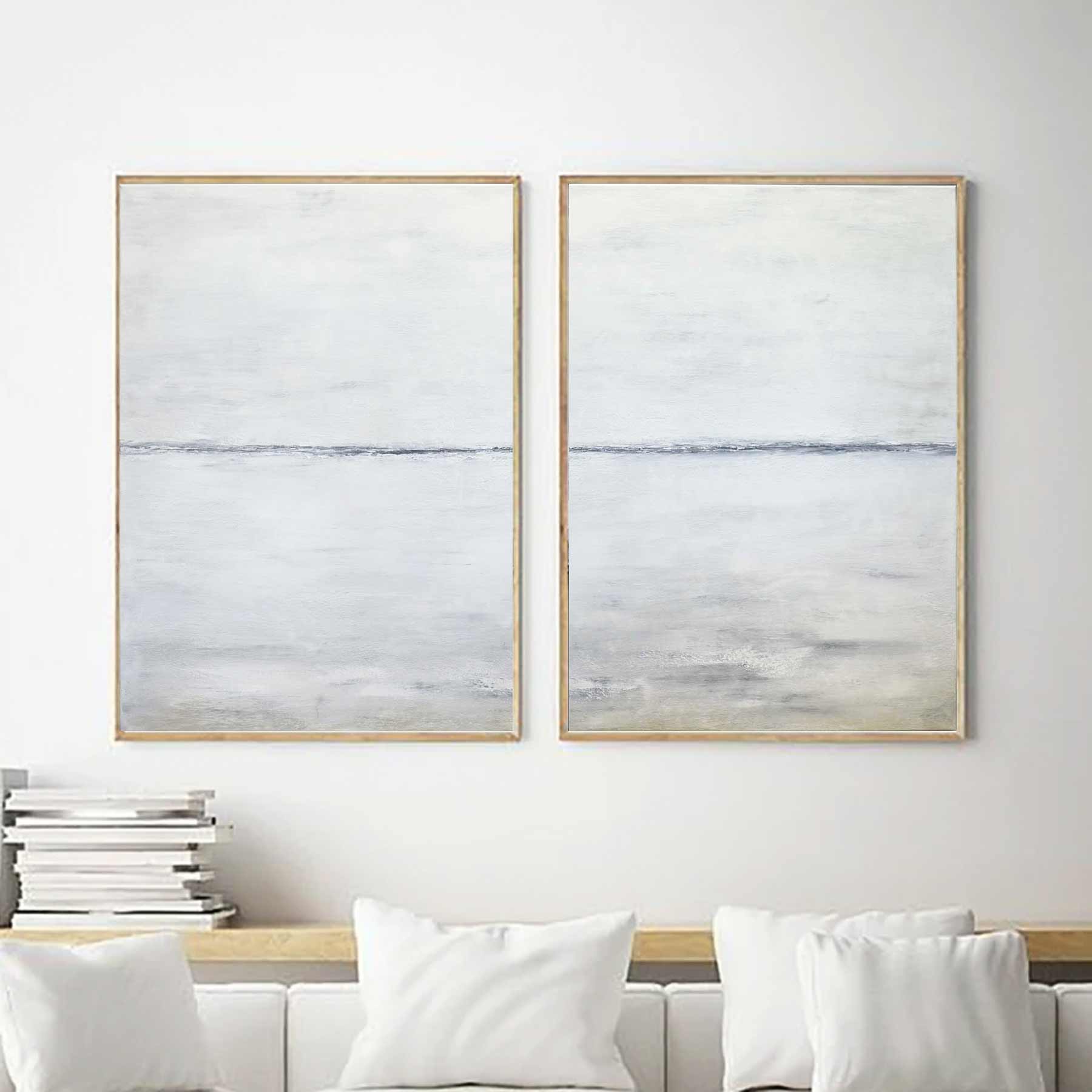 Extra Large Light Wall Art Double Piece Canvas