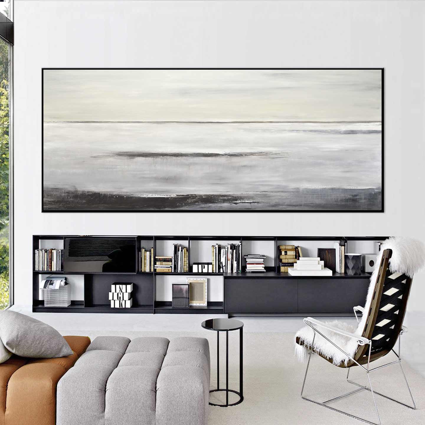 Framed Contemporary Earthy Colors Brown Beige Art Painting Handmade