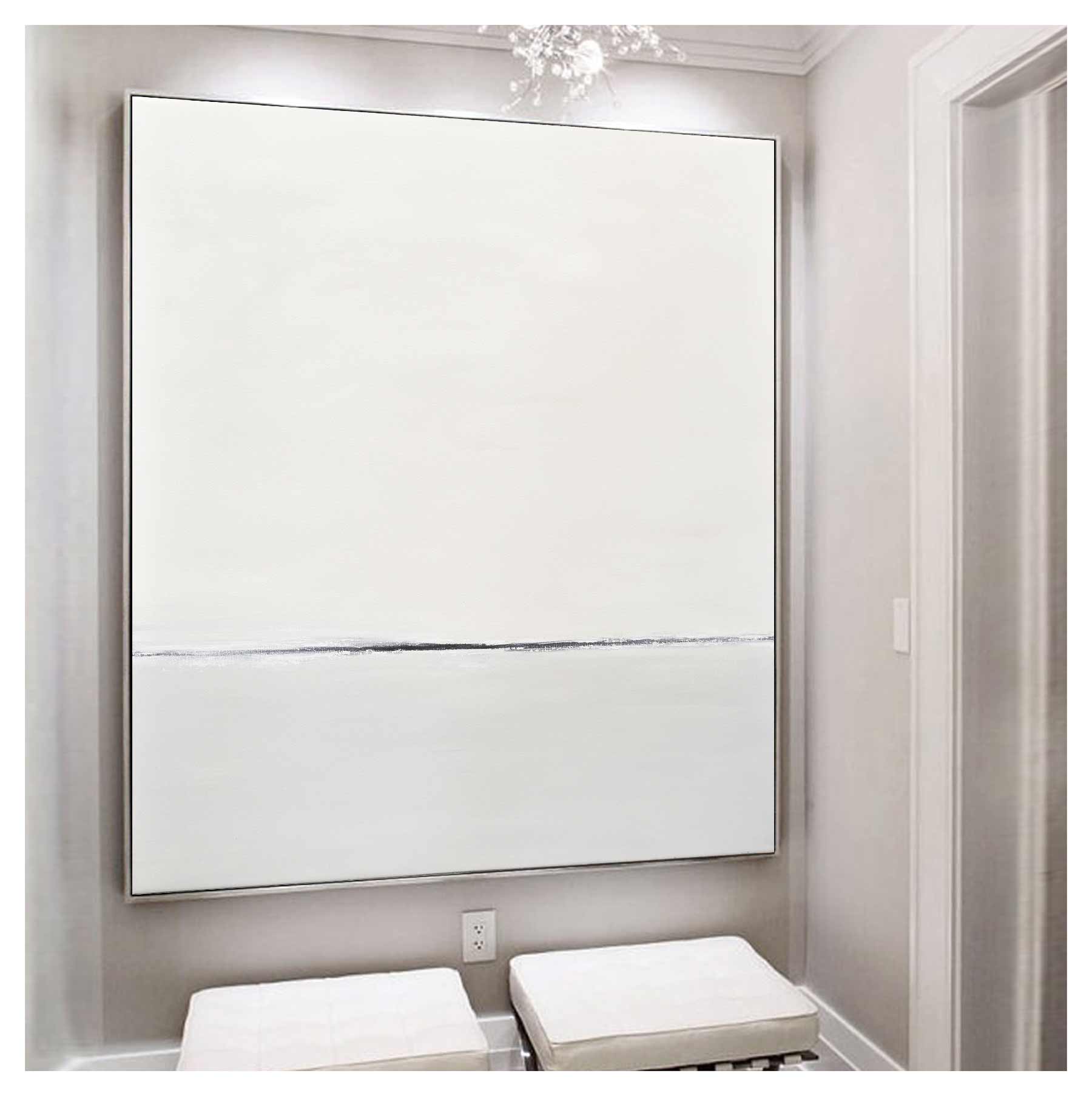 Hand Painted Minimal Framed Painting Neutrals Timeless Design