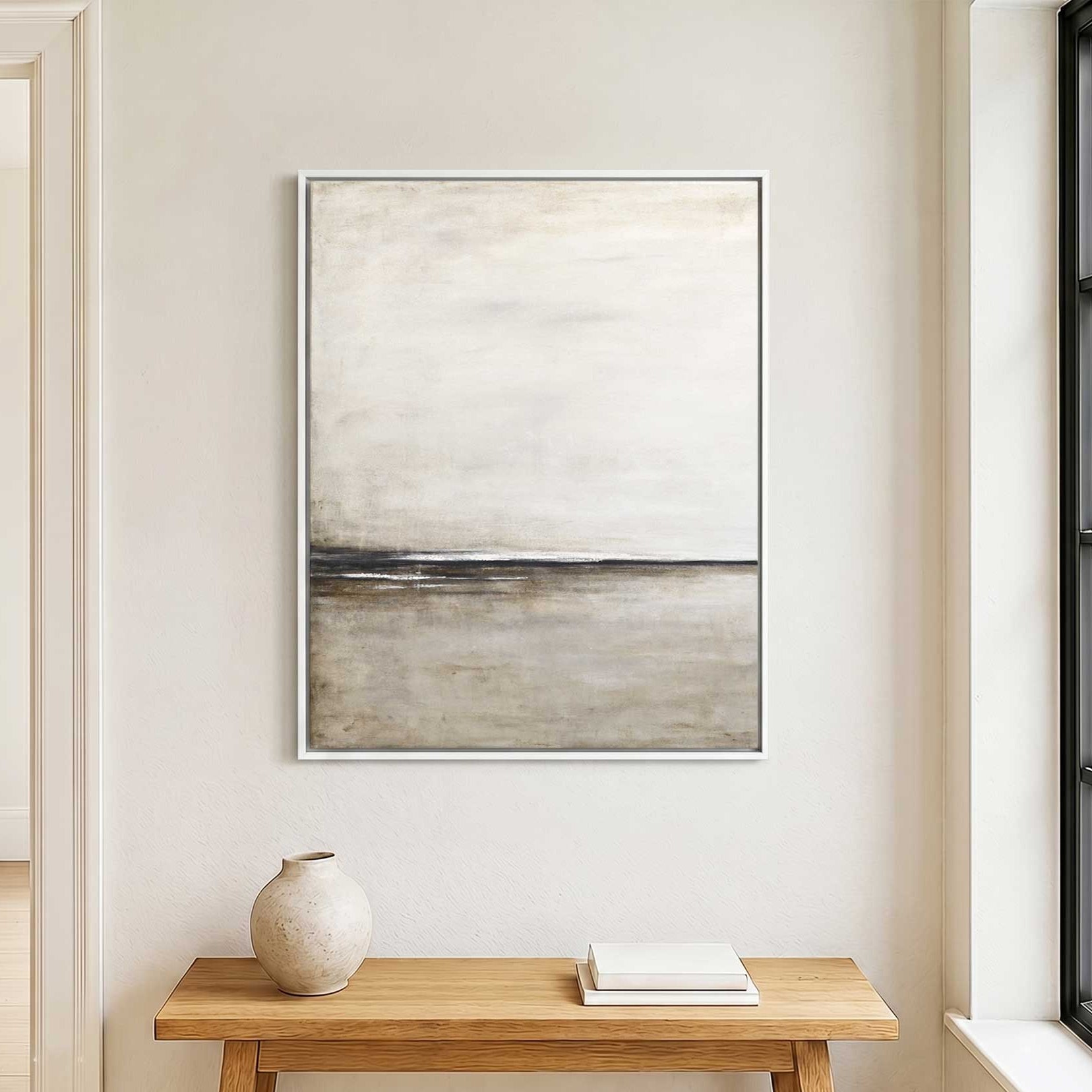 Minimalist Neutral Colors Painting Light Easy Art for Living Room