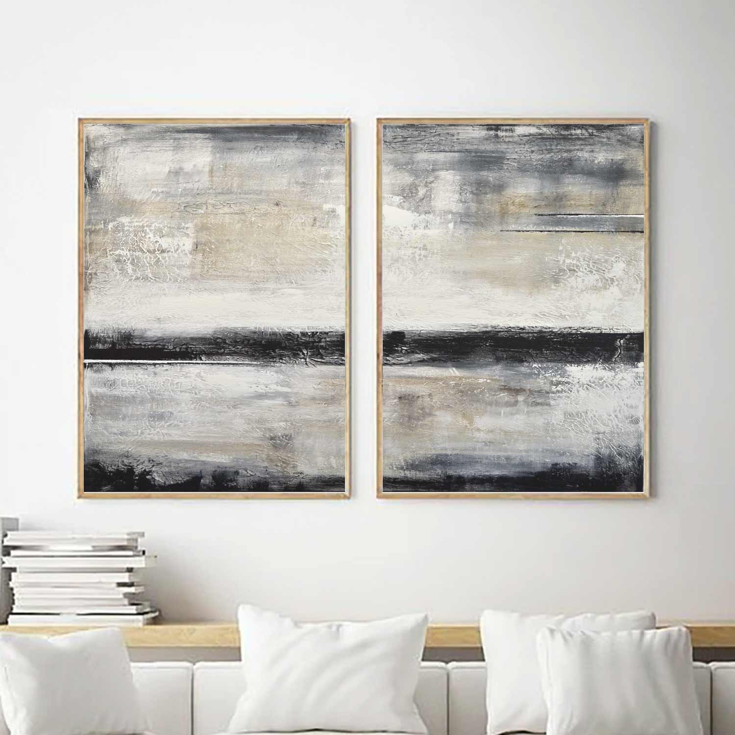 Multi Panel Wall Art For Home Decor Modern Oil Abstract Diptych