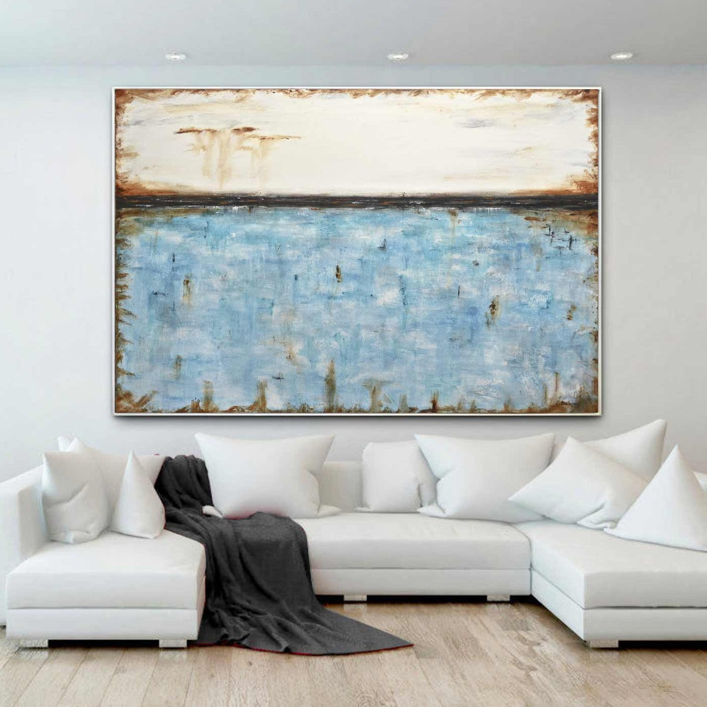 Turquoise Blue Abstract Painting