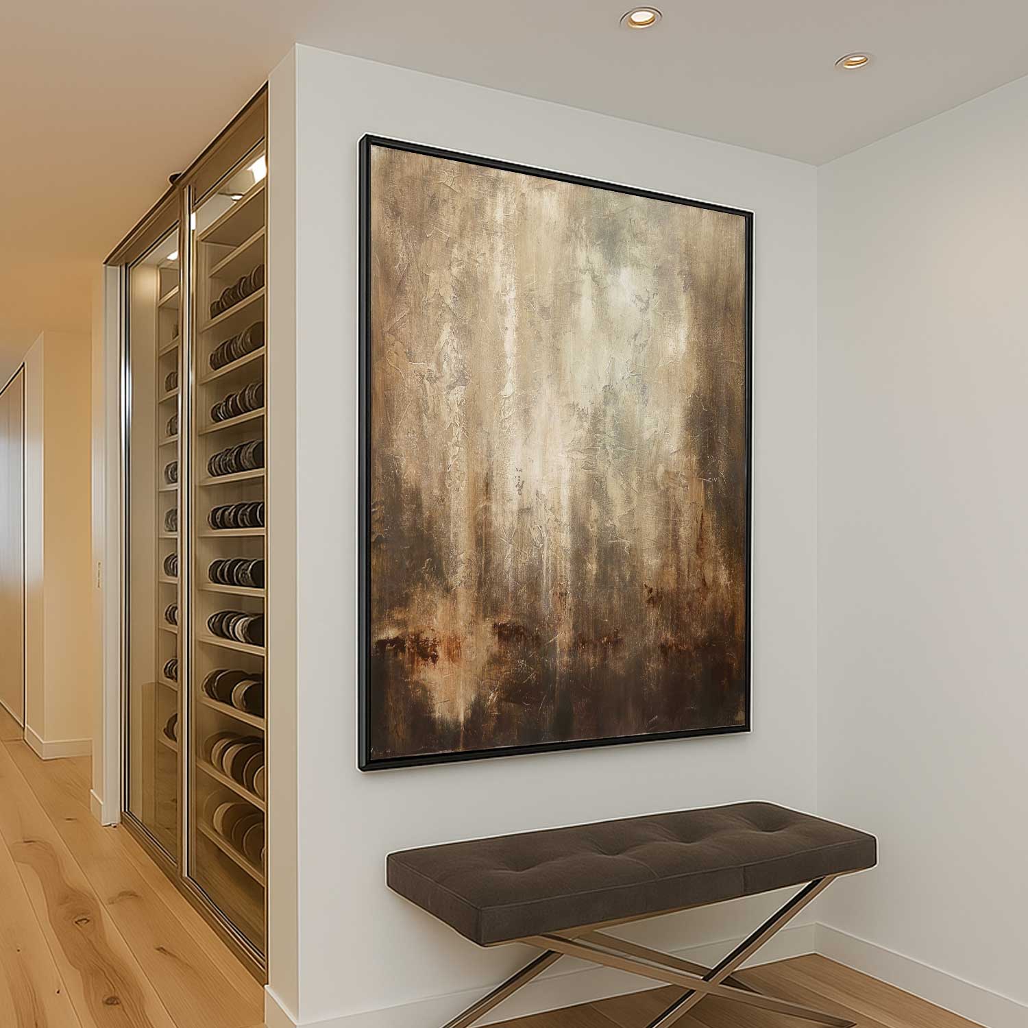 Abstract Brown Wabi Sabi Painting Earth Tones Painting Beige