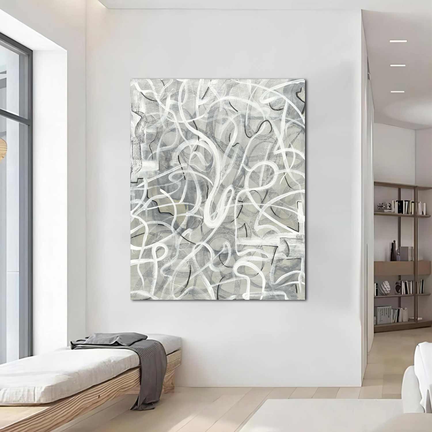 vertical swirl abstract painting