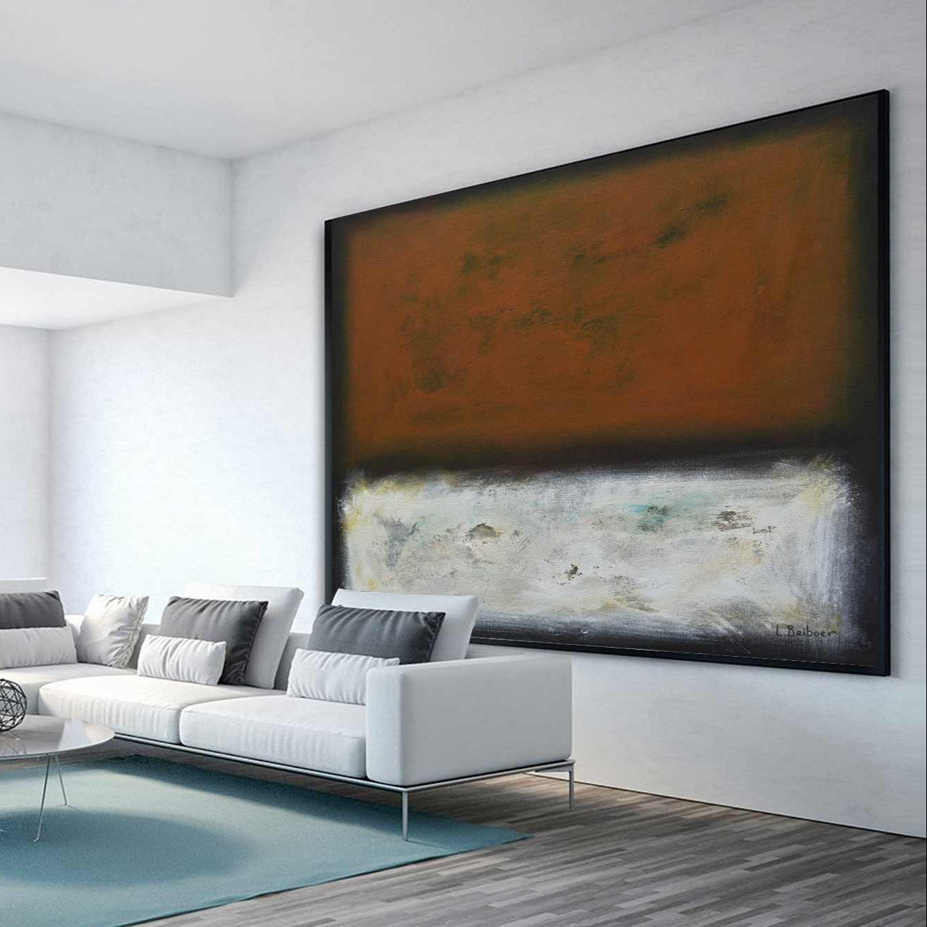 Vintage Retro Painting Modernist Buy Abstract Art On Wall Red White