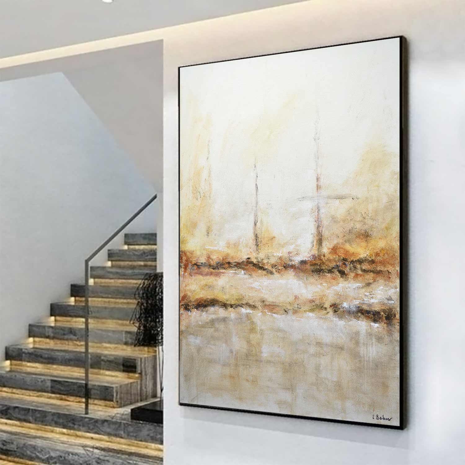 Wall Art For Living Room Contemporary Framed Abstract Bright Piece