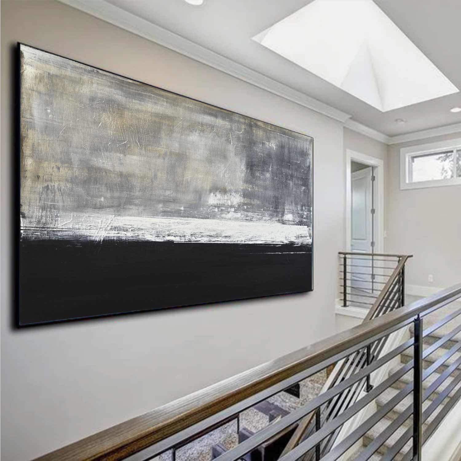 Wide Painting Above Sofa Contemporary XL Canvas Home Decoration
