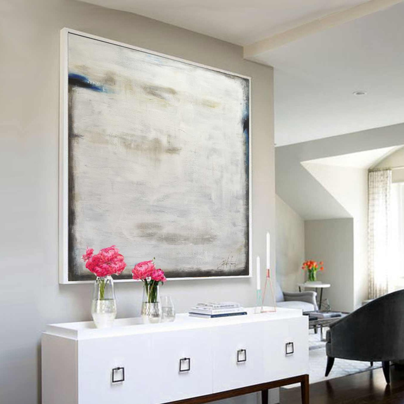 oversized square office painting