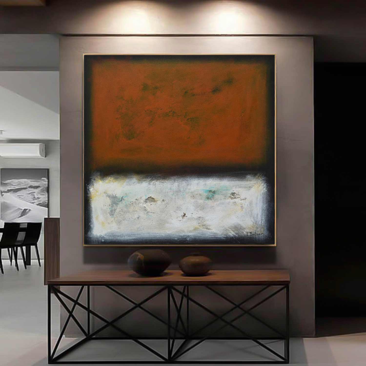 abstract red white rothko painting
