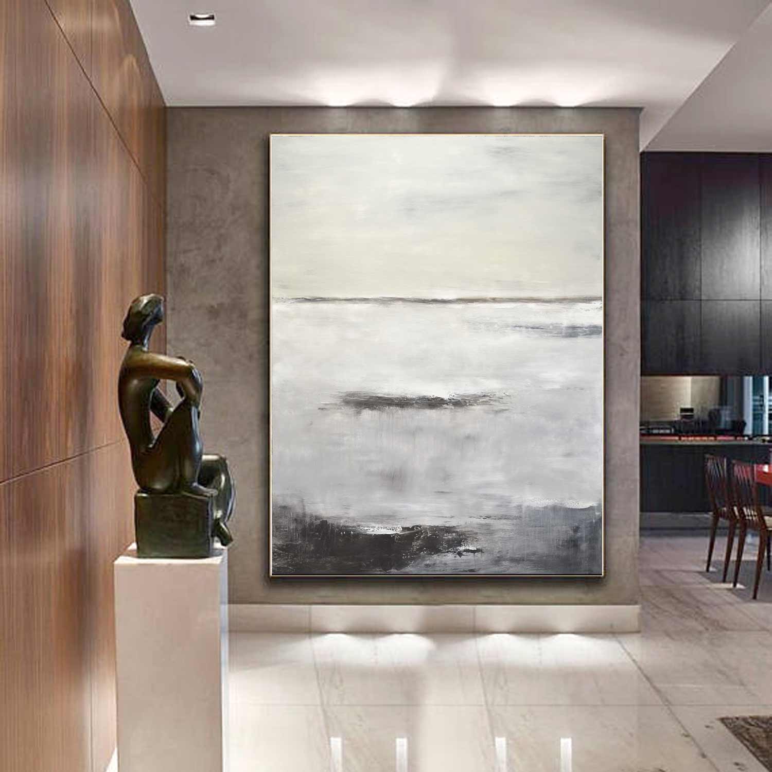 Art For Luxury Home Muted Colors Beautiful Abstract Layered Painting