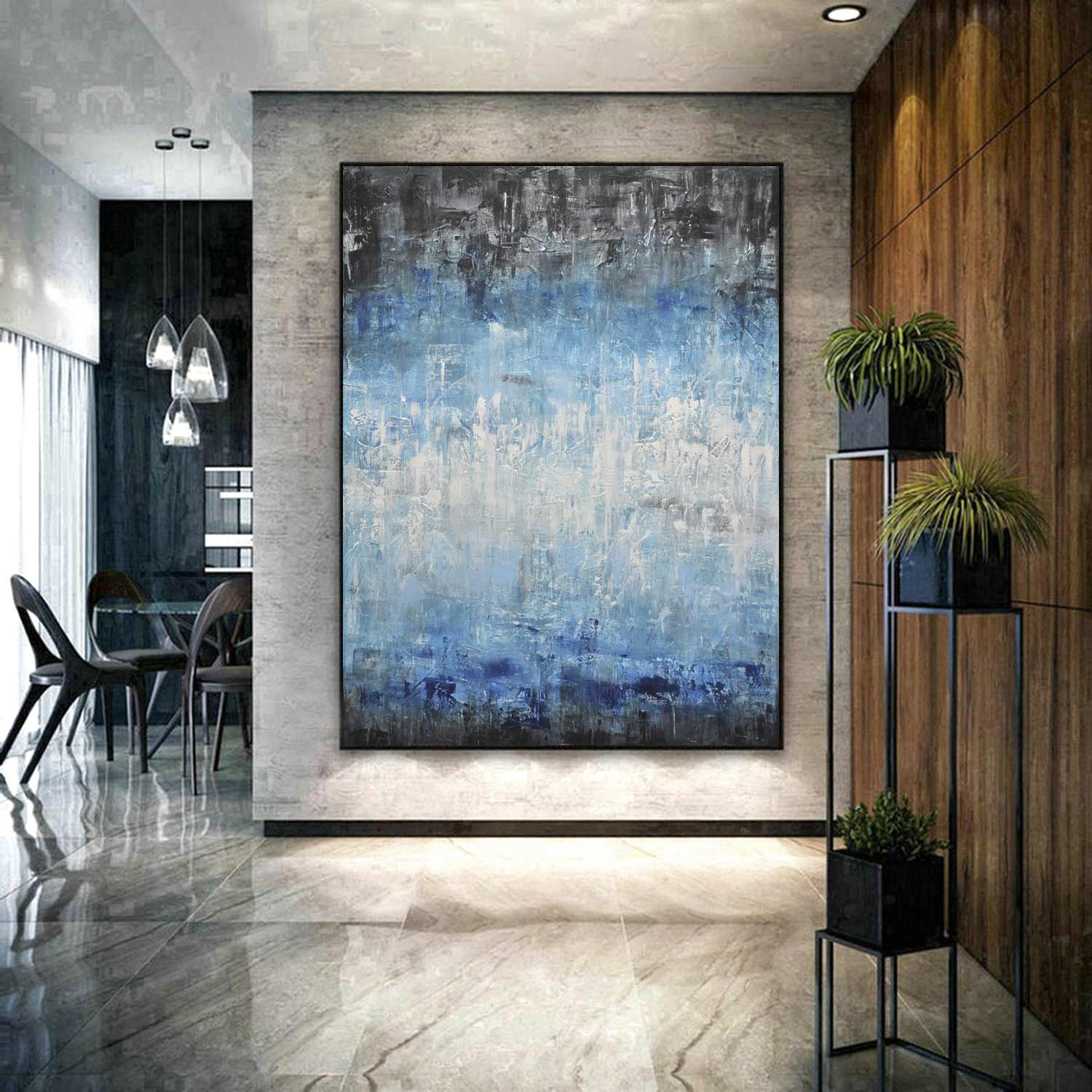 blue original abstract wall art