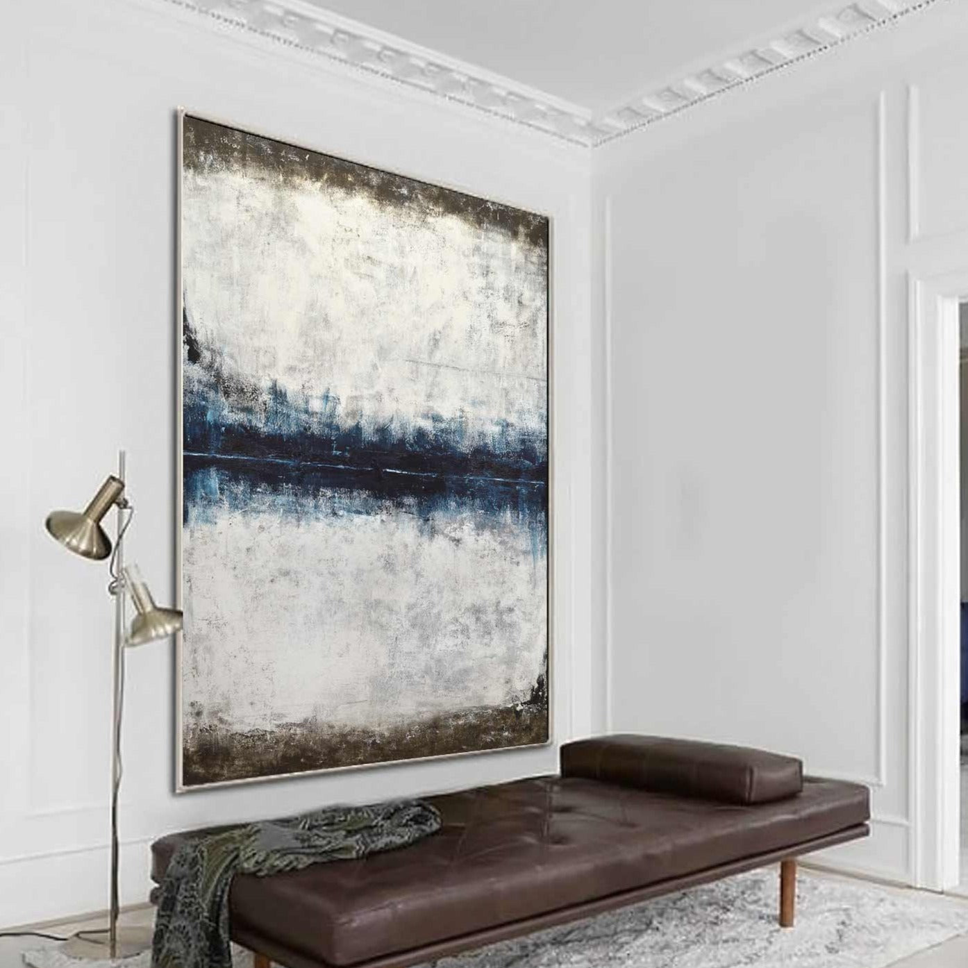 Art For Hallway Original Modern Blue Brown Abstract Painting Entryway