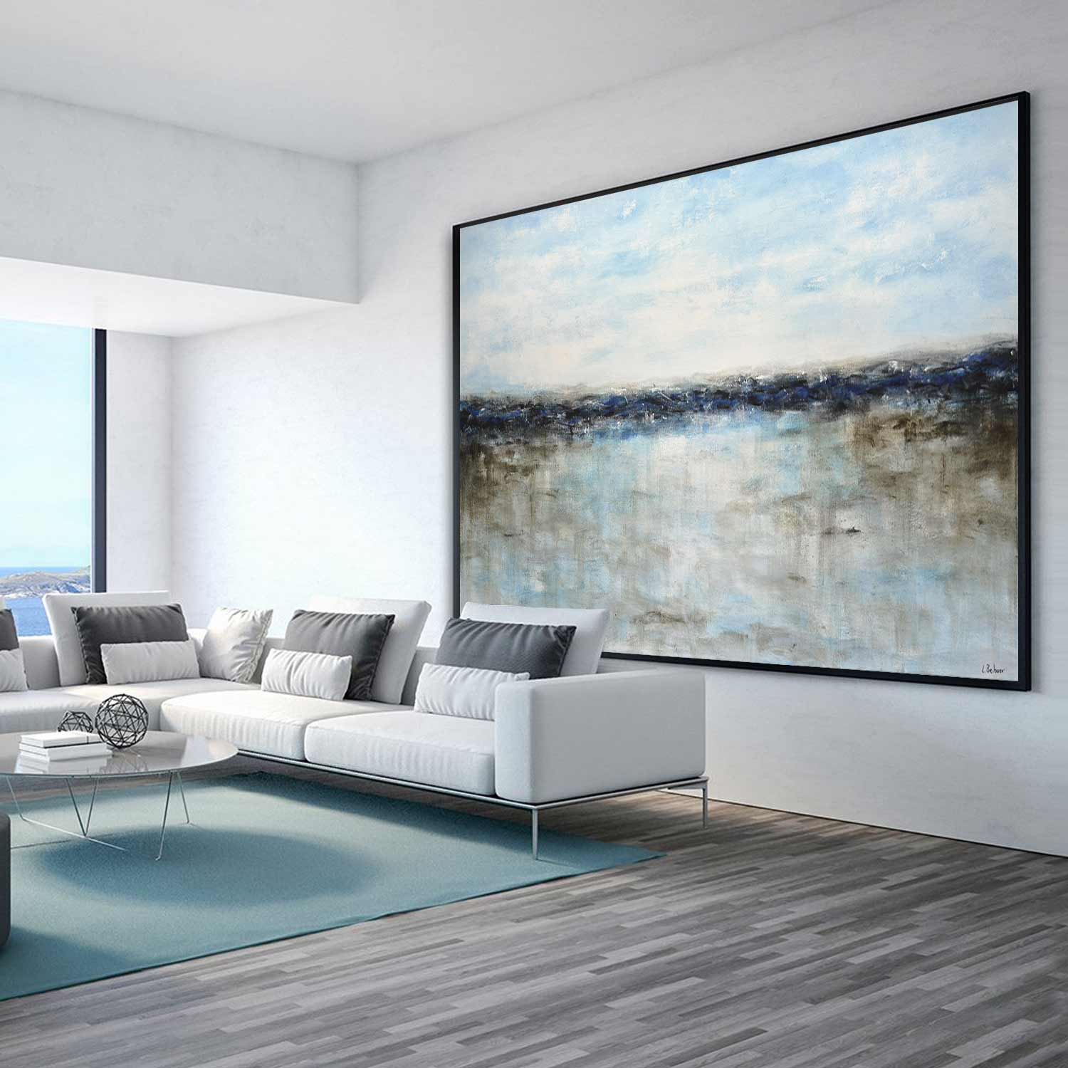abstract artwork blue ocean