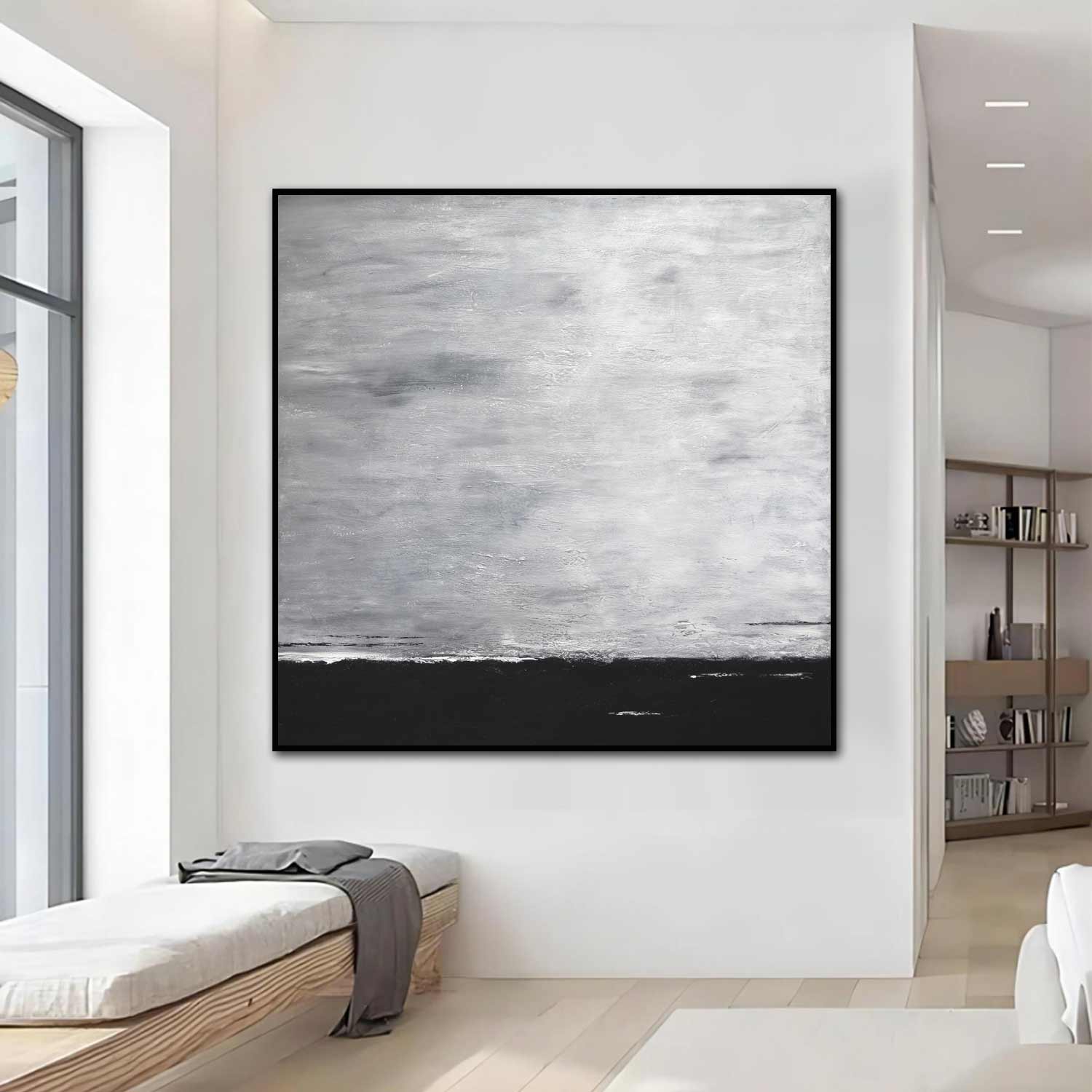 monochromatic acrylic painting landscape