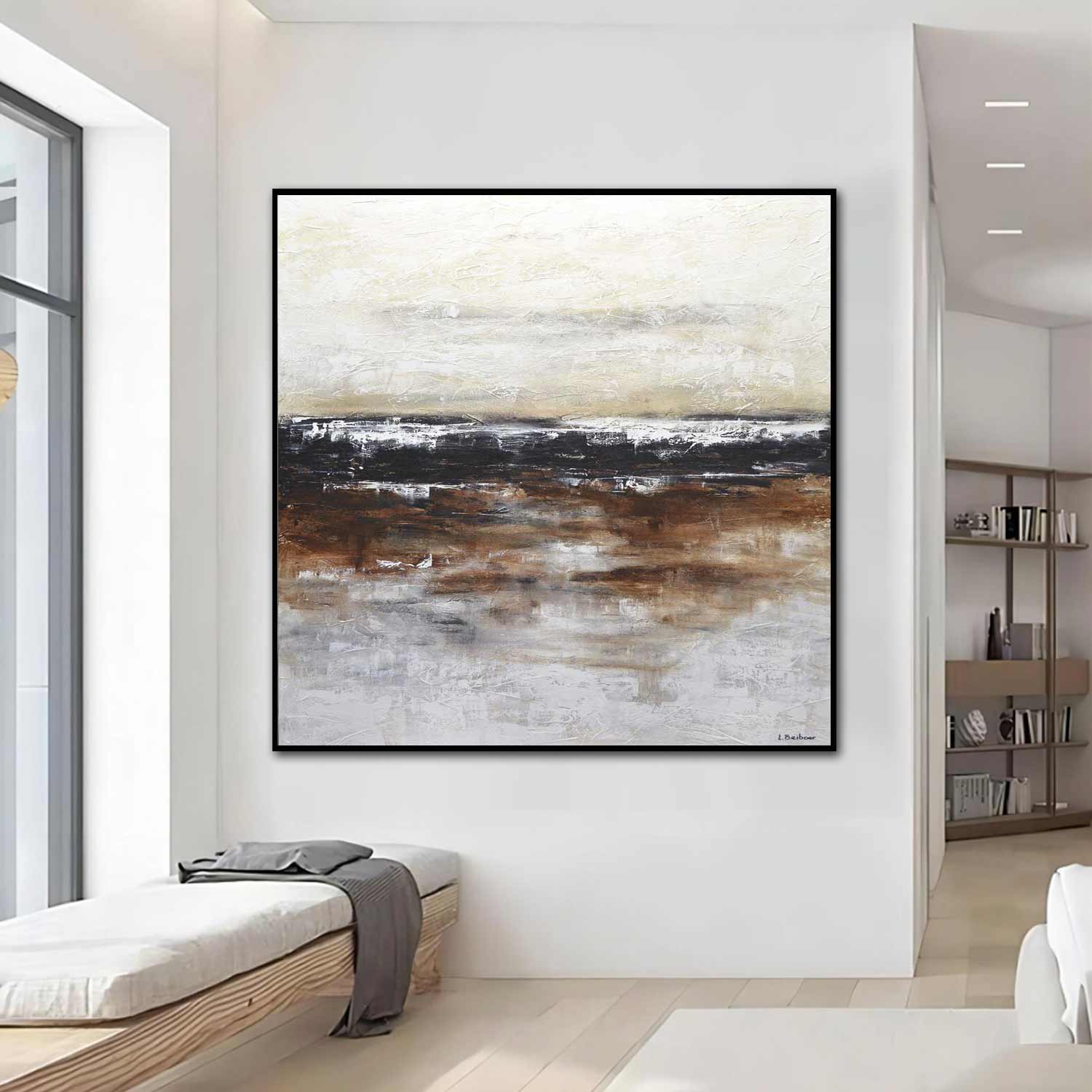 modern art Abstract Painting For Bedroom Textured Warm Tones Hand Painted Artwork