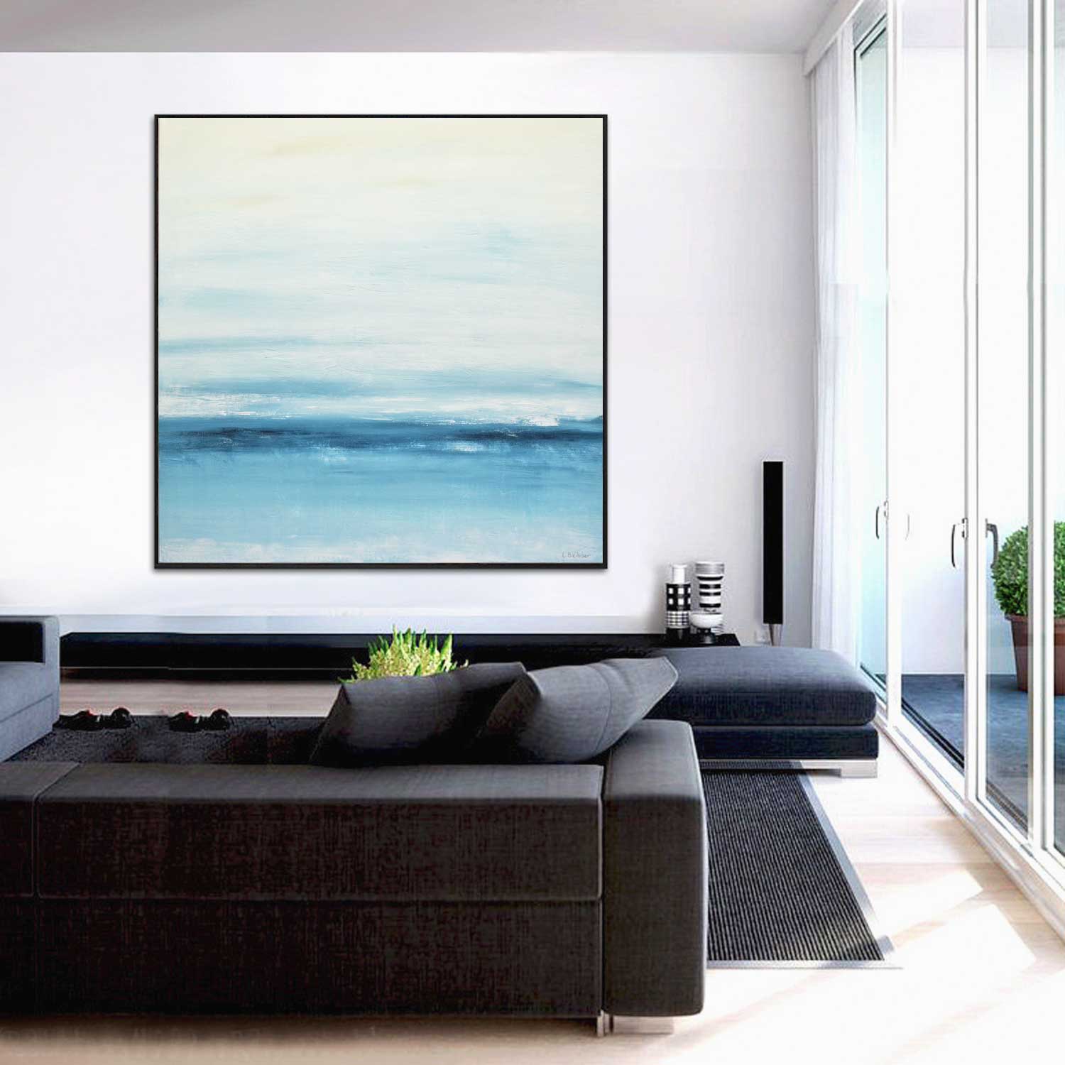 large square landscape painting