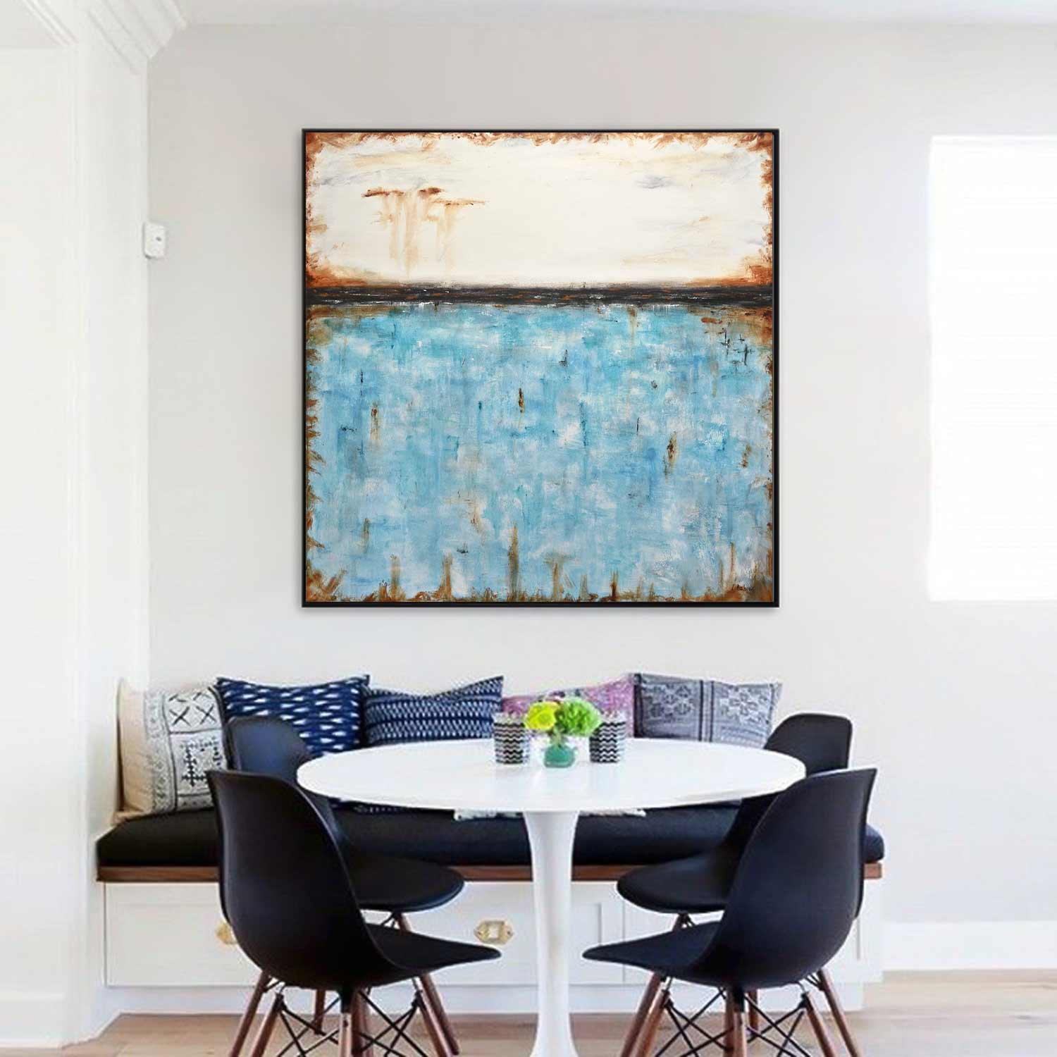 blue square abstract painting