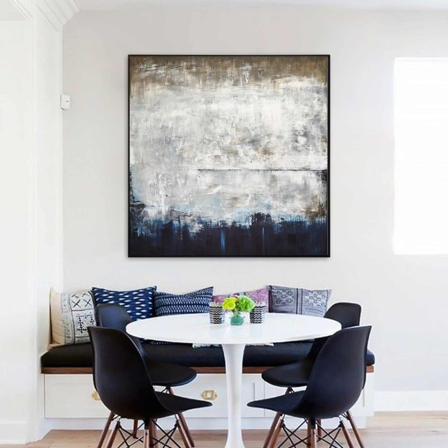 blue square high end painted abstract