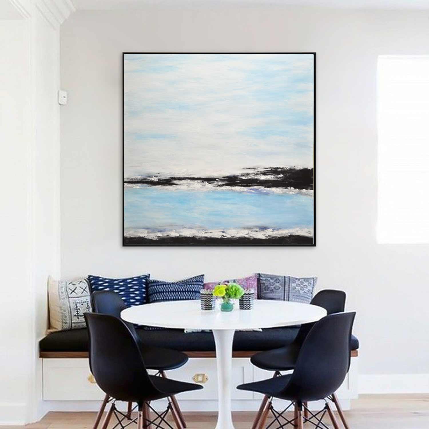 blue square ocean painting