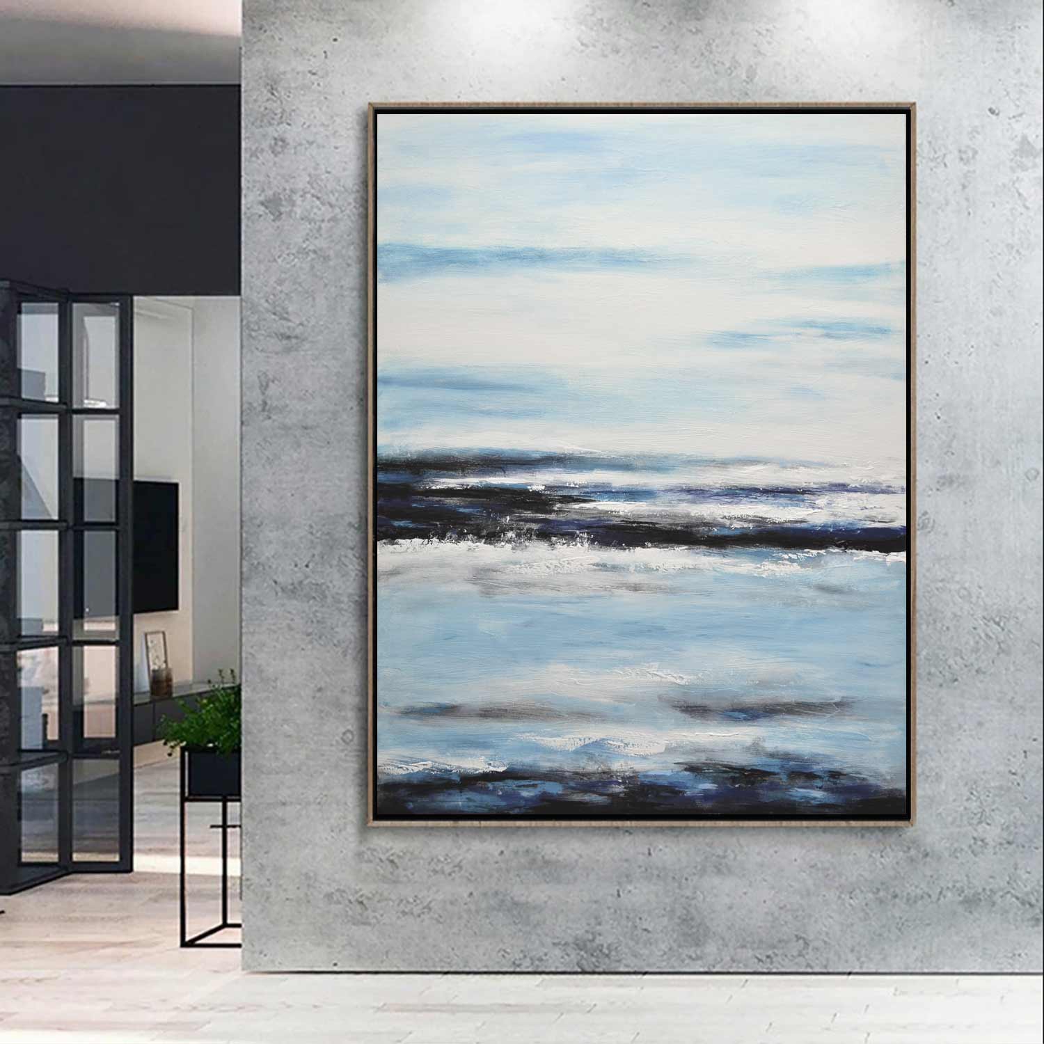blue abstract impressionistic painting