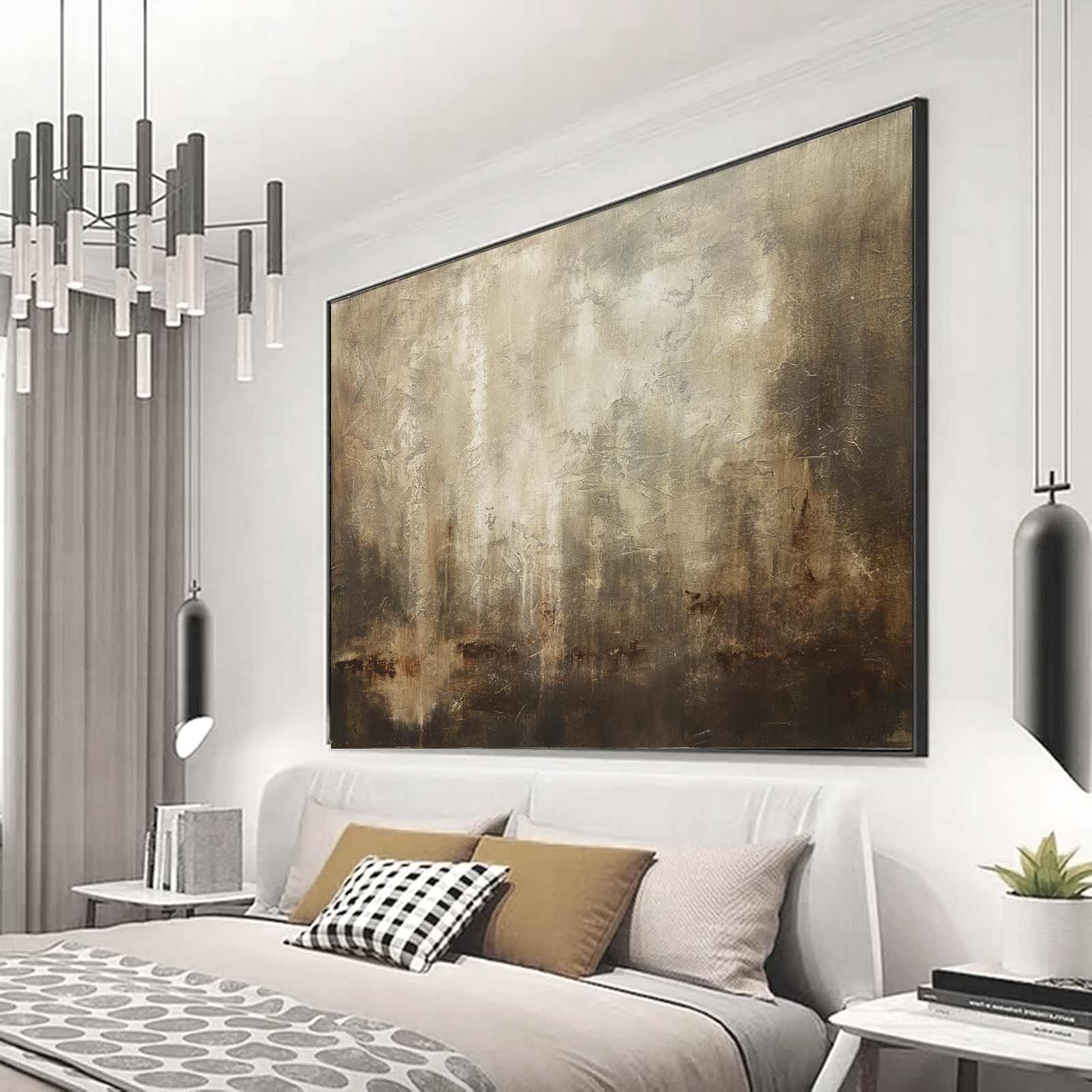 Large Painting On Canvas Handmade Contemporary bedroom