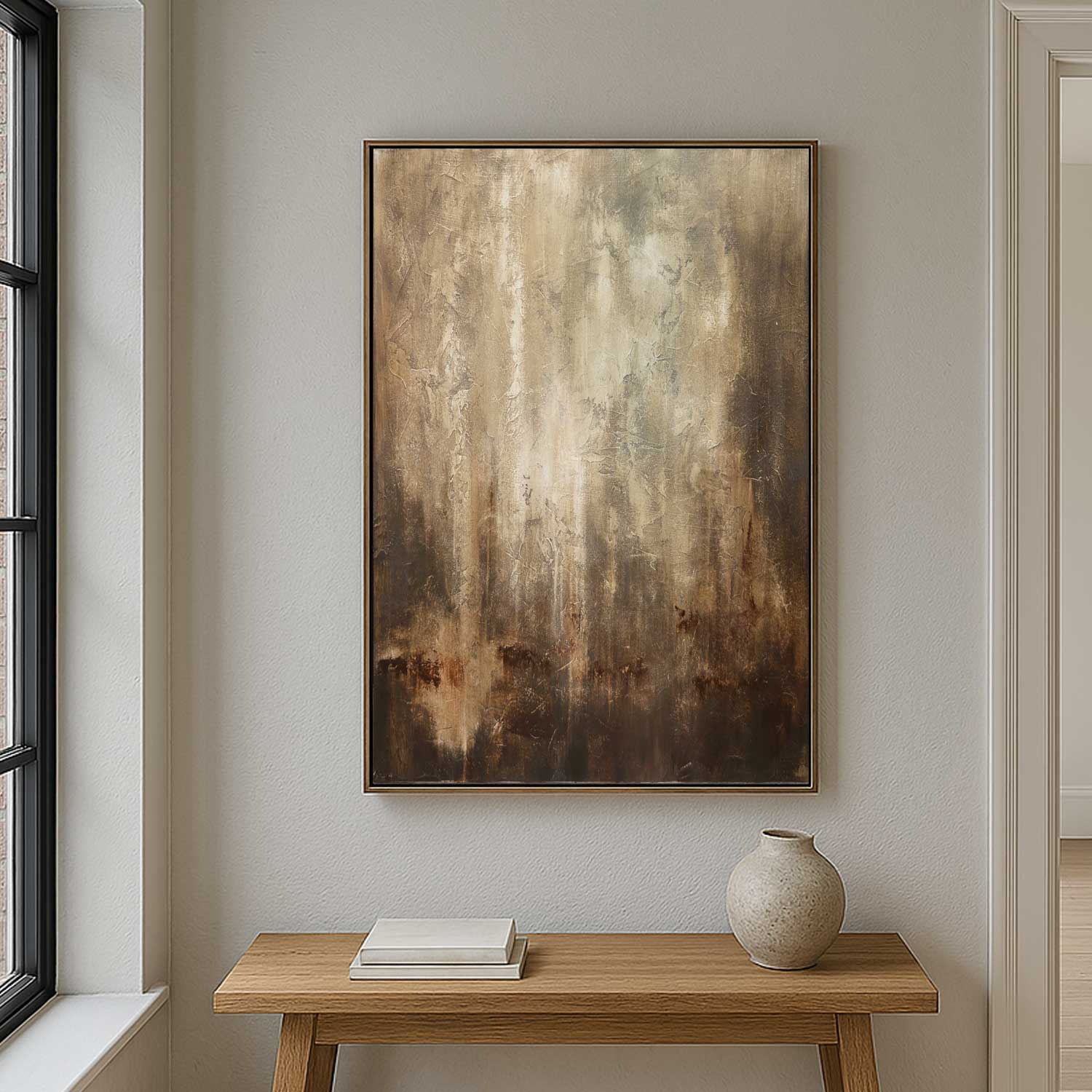Abstract Brown Wabi Sabi Painting Earth Tones Painting Beige