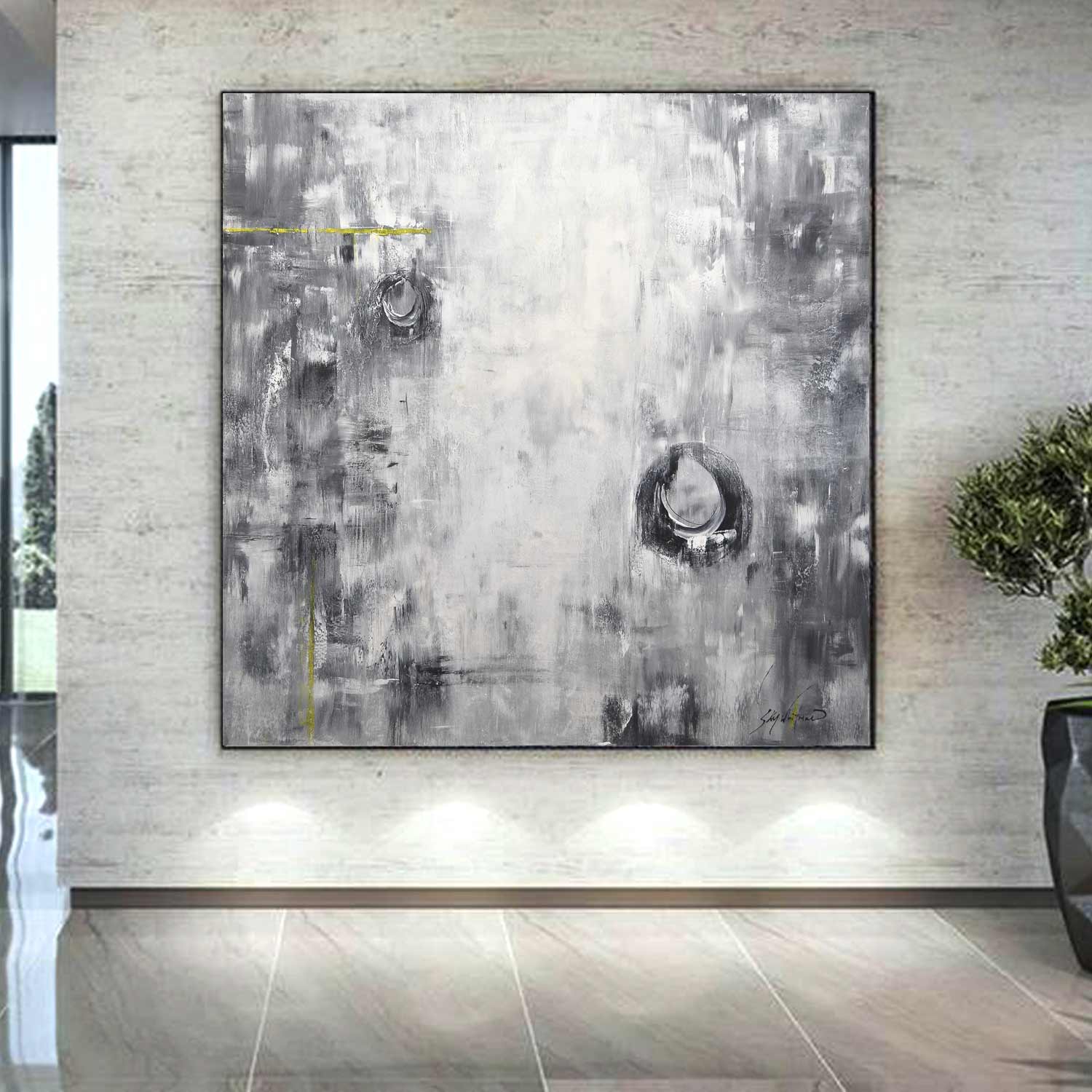 monochrome circles painting