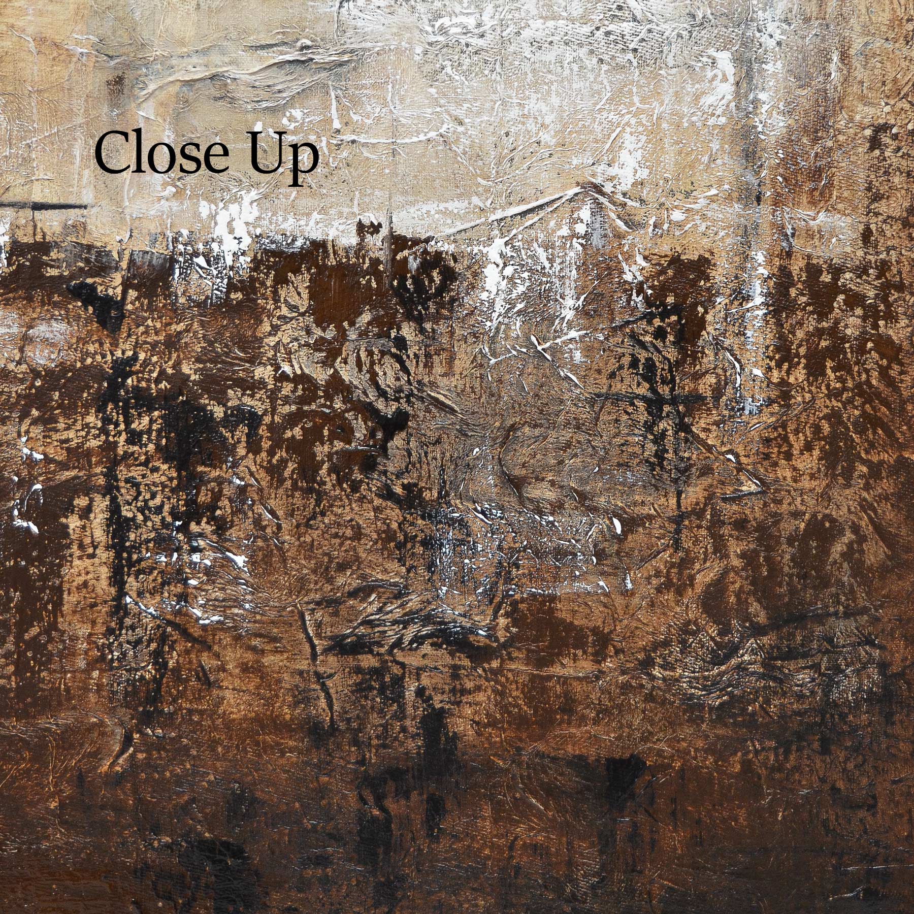 close up of textures on painting