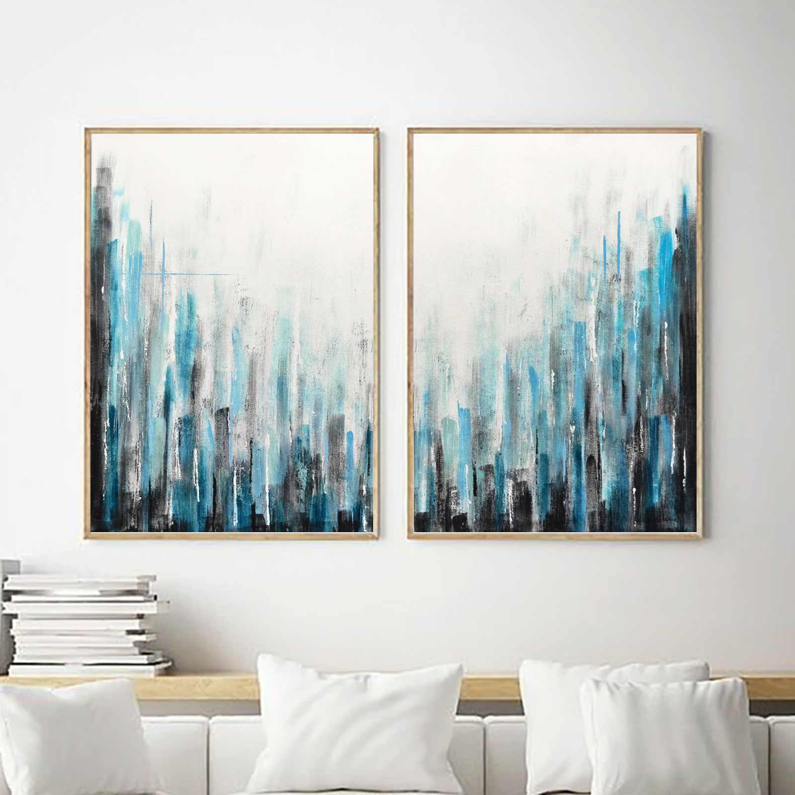 diptych painting geometric art