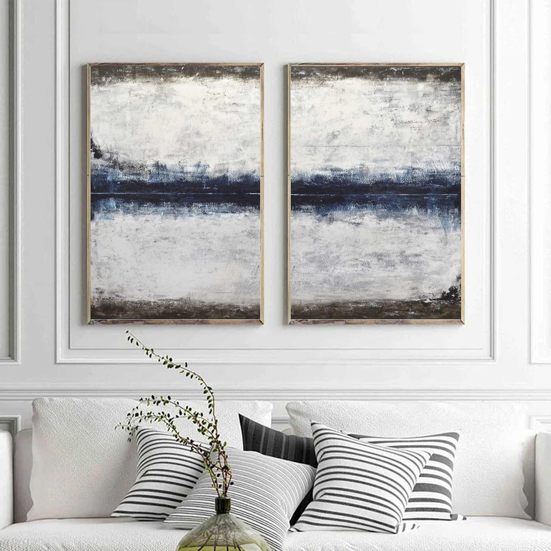 Large Paintings by American Artist diptych set of 2