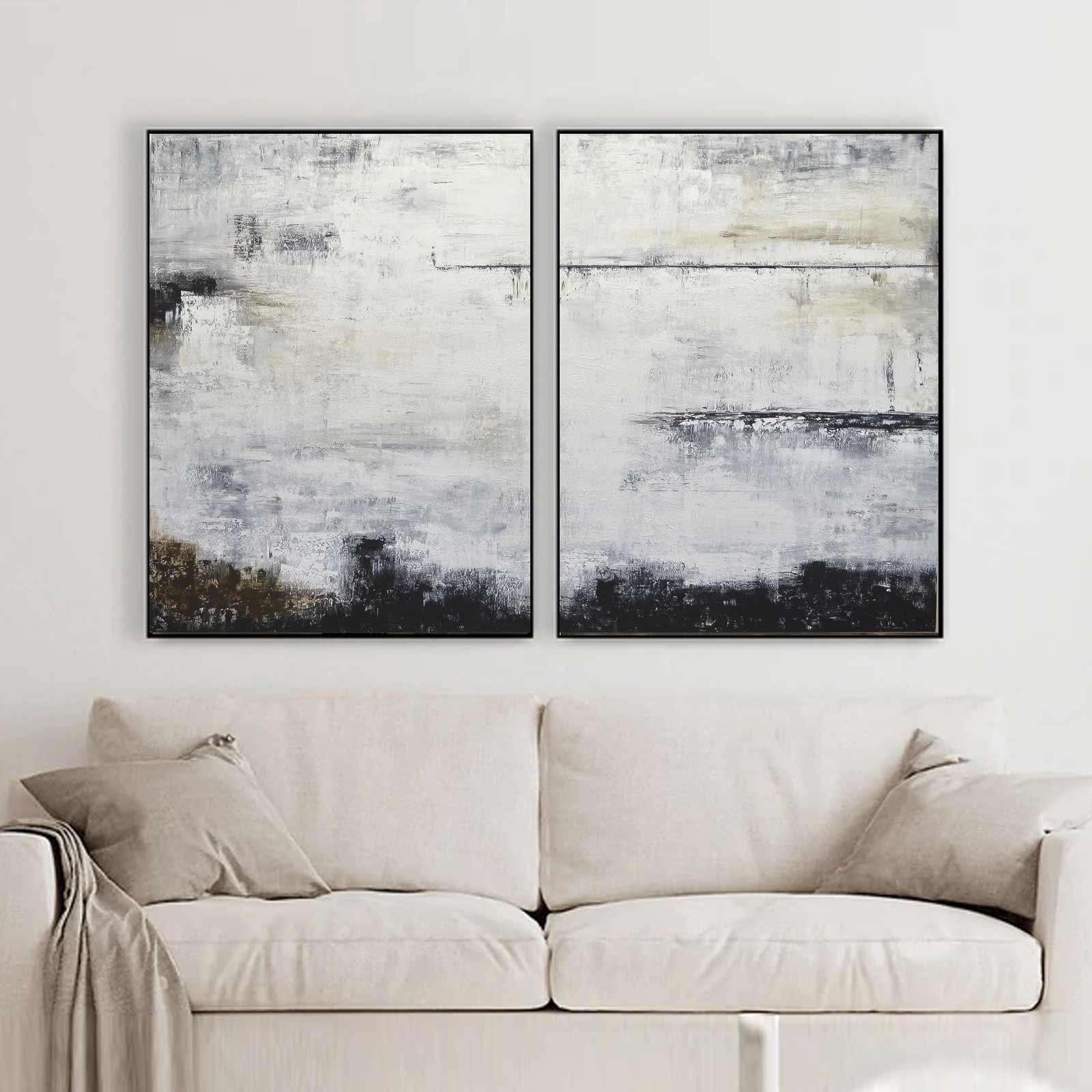 Office Space Diptych Massive Modern Paintings