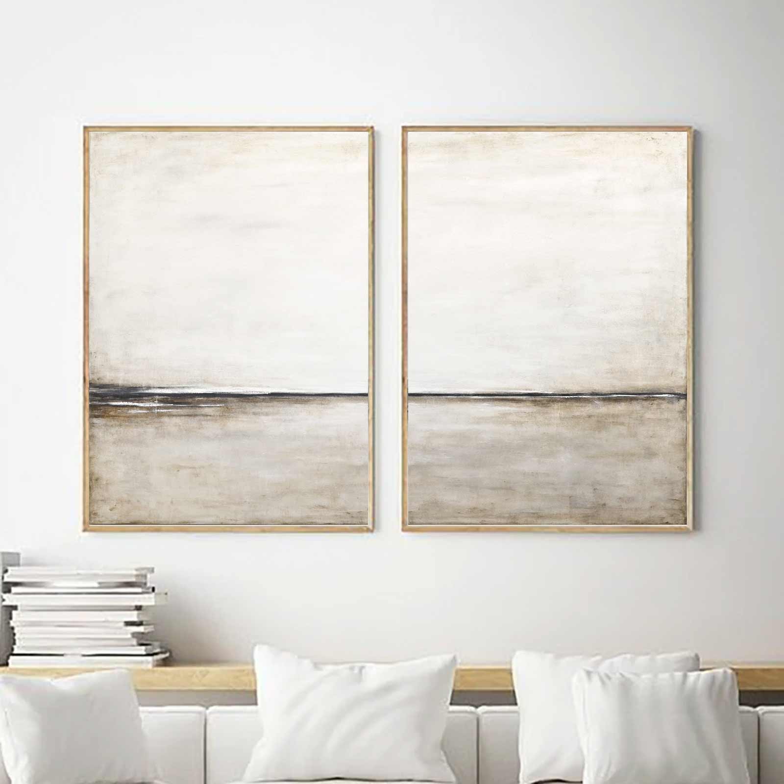 Diptych Soft Minimalist Painting Original Design