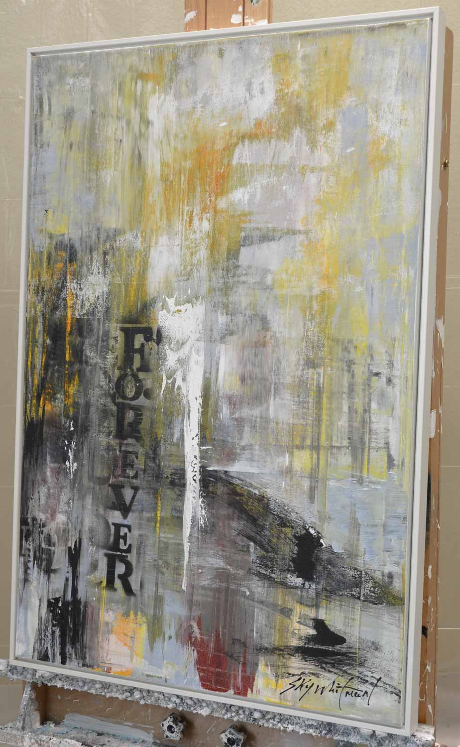 Original Hand Painted Abstract Contemporary Art 24x36 on easel