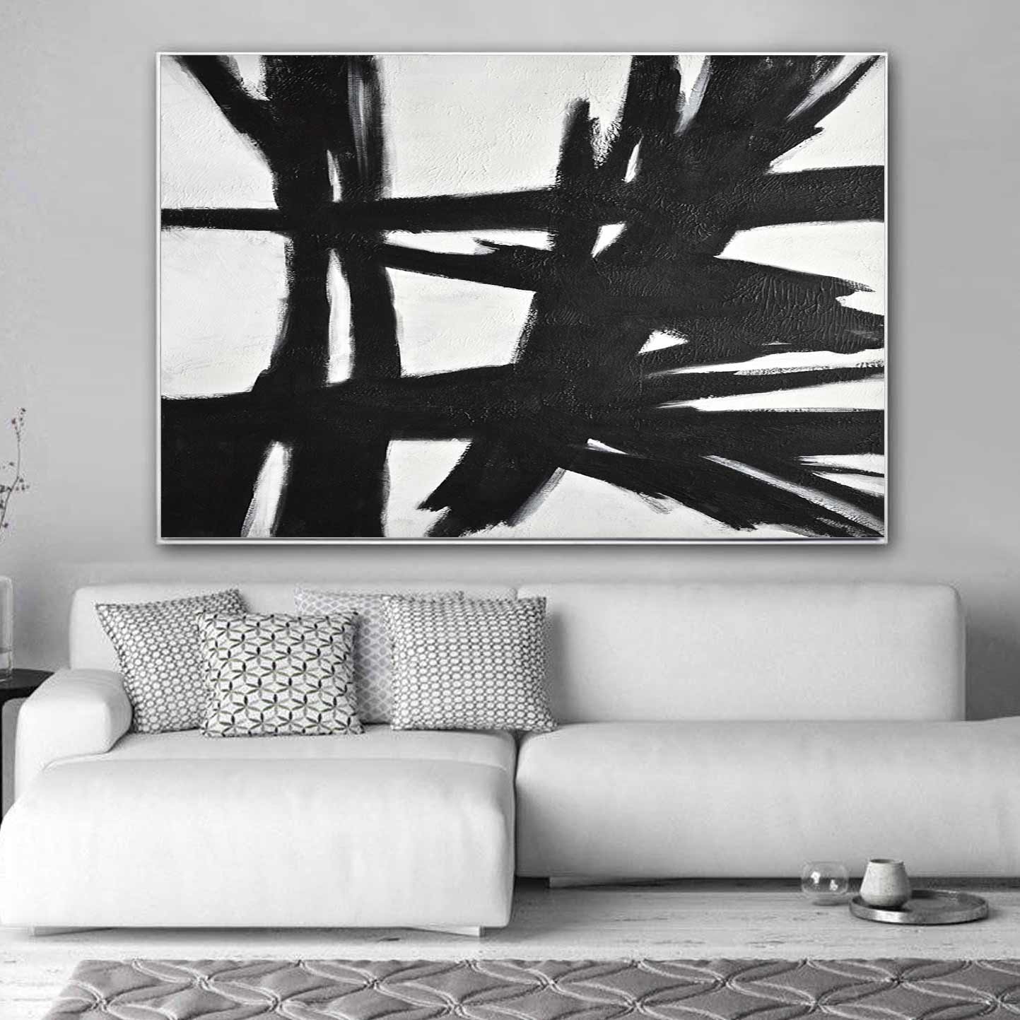 Black White Modernism Abstract Expressionist