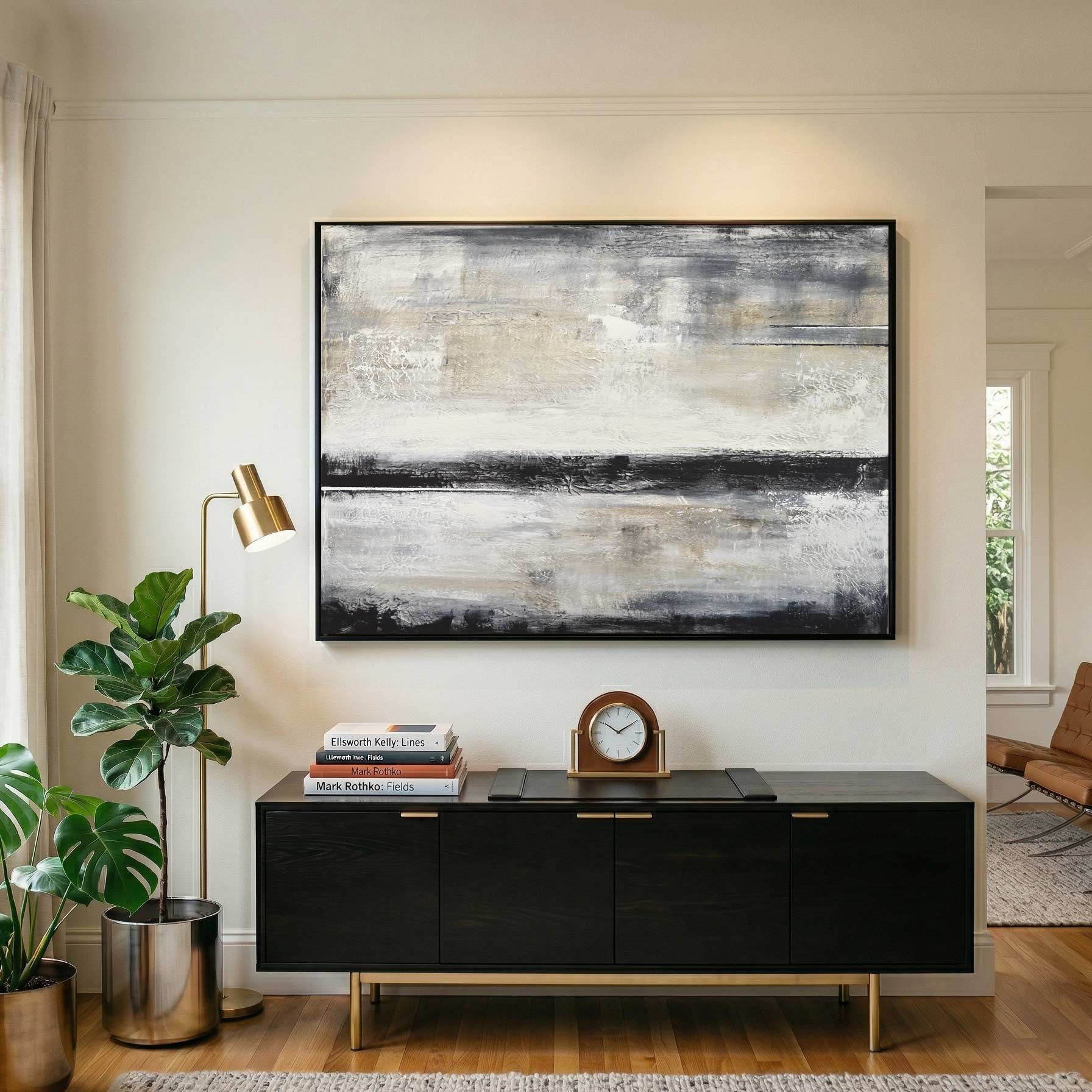large horizontal Contemporary Abstract home office