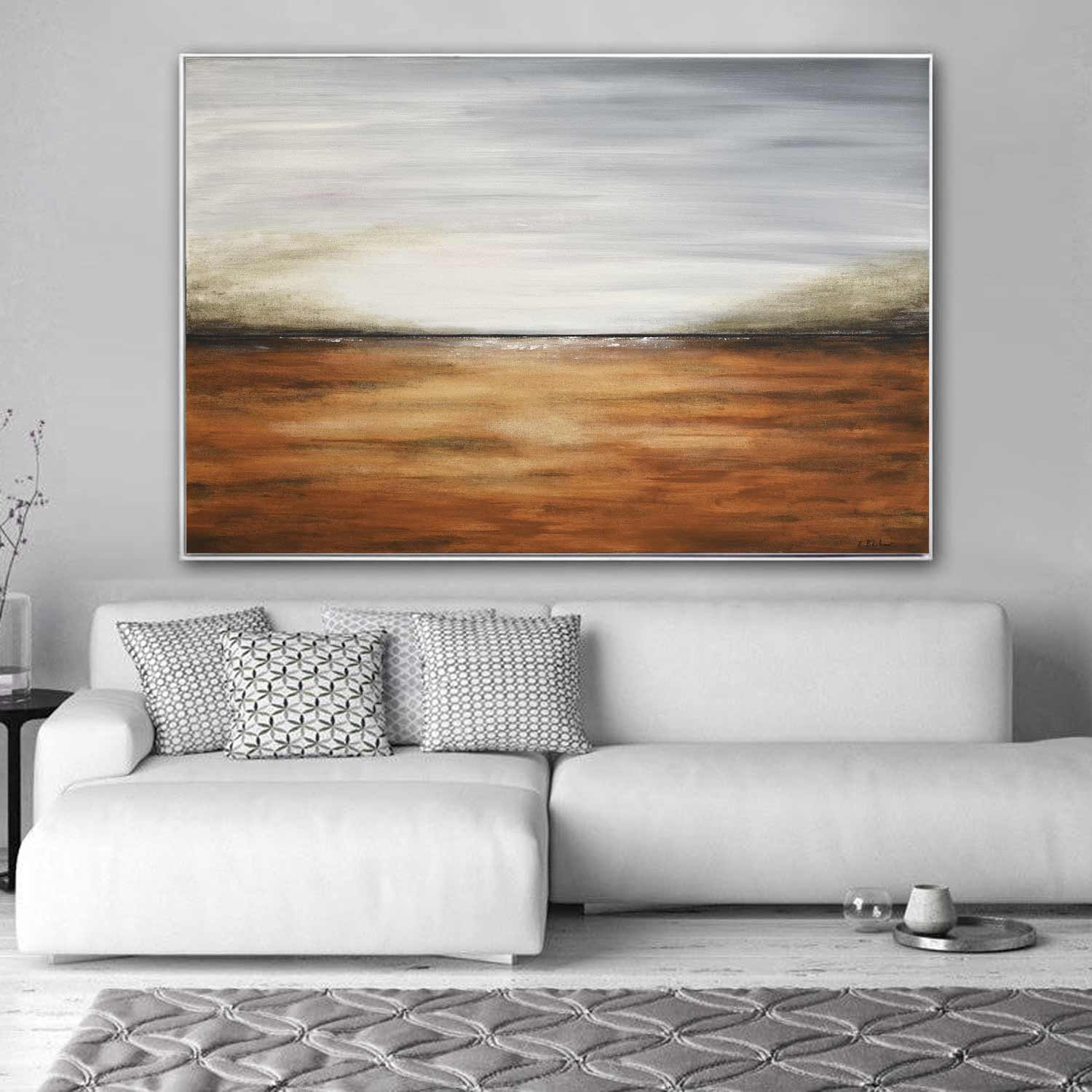 muted tones horizon art seascape