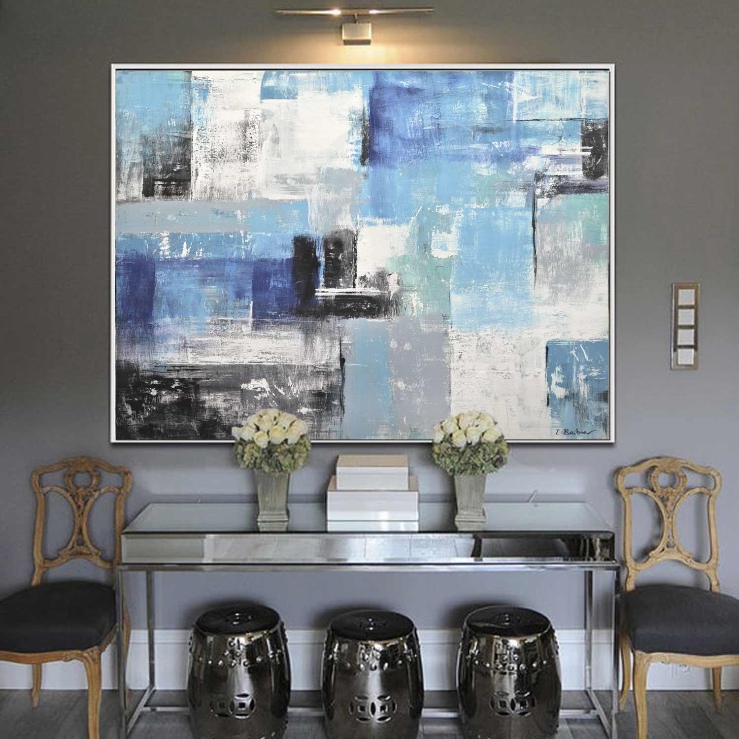 geometric interior design framed art