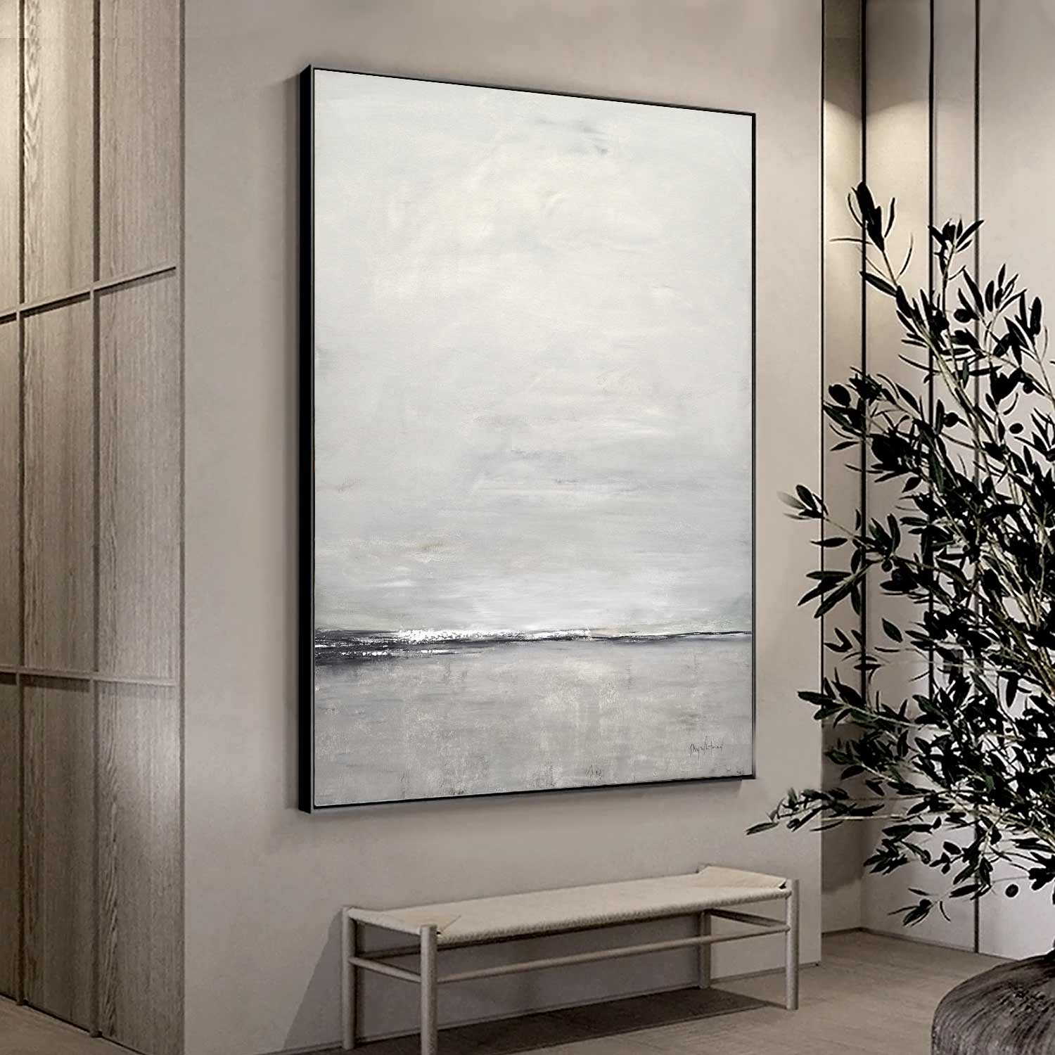 Landscape Oil Painting Large Original Design For Hallway Soft Tones wall art