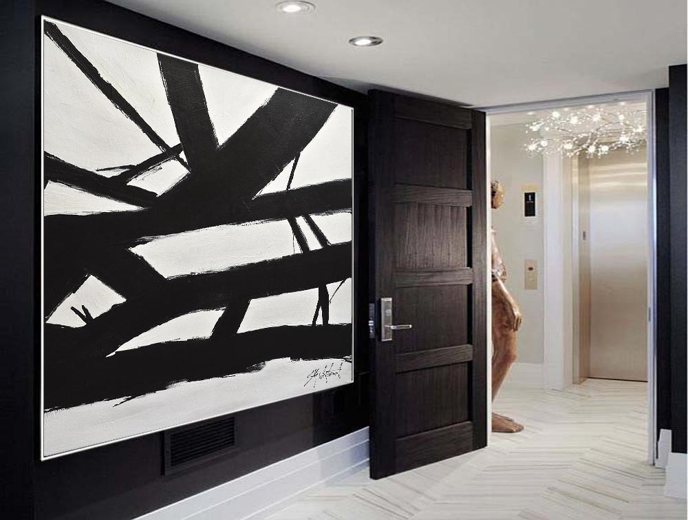 black and white abstract paintings