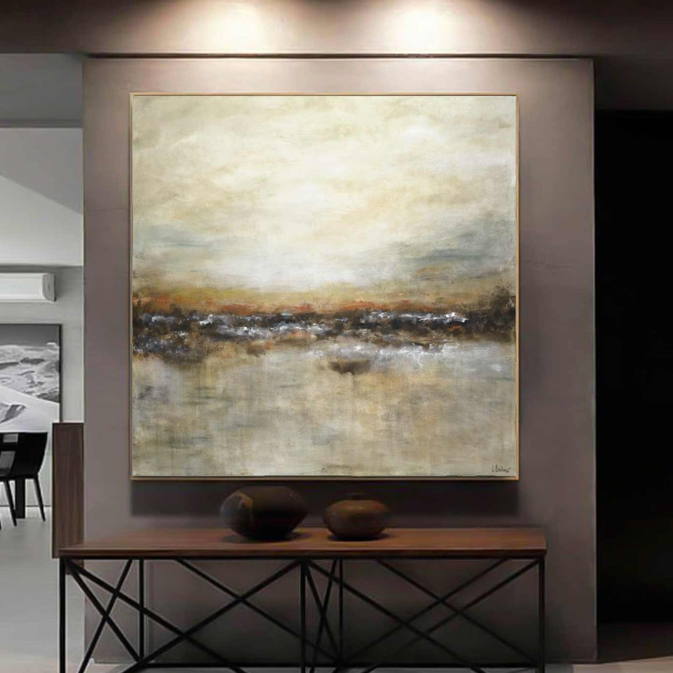 hand painted Abstract Painting Muted Colors Umber Trending Artwork By Original Designer