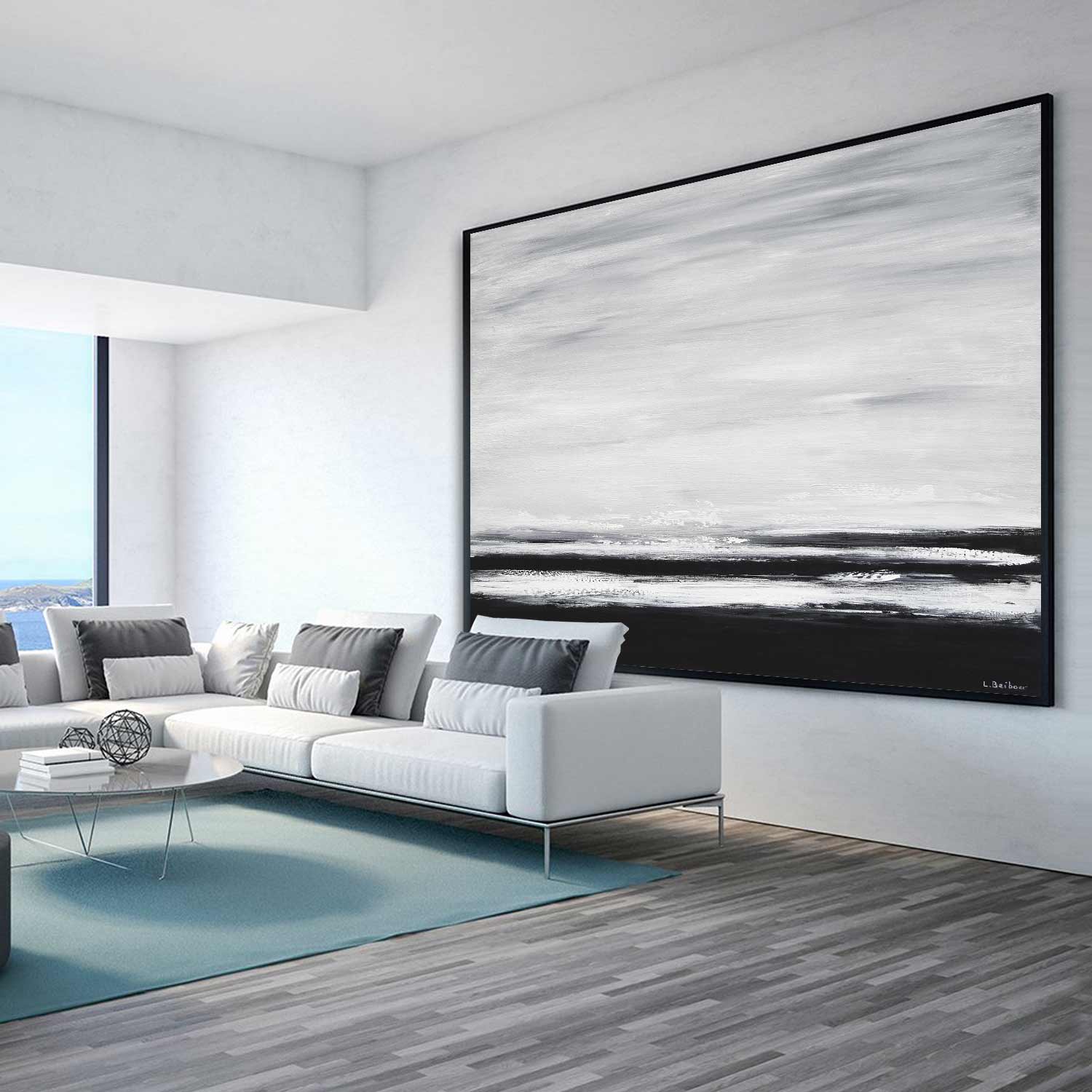 black & white landscape wall art